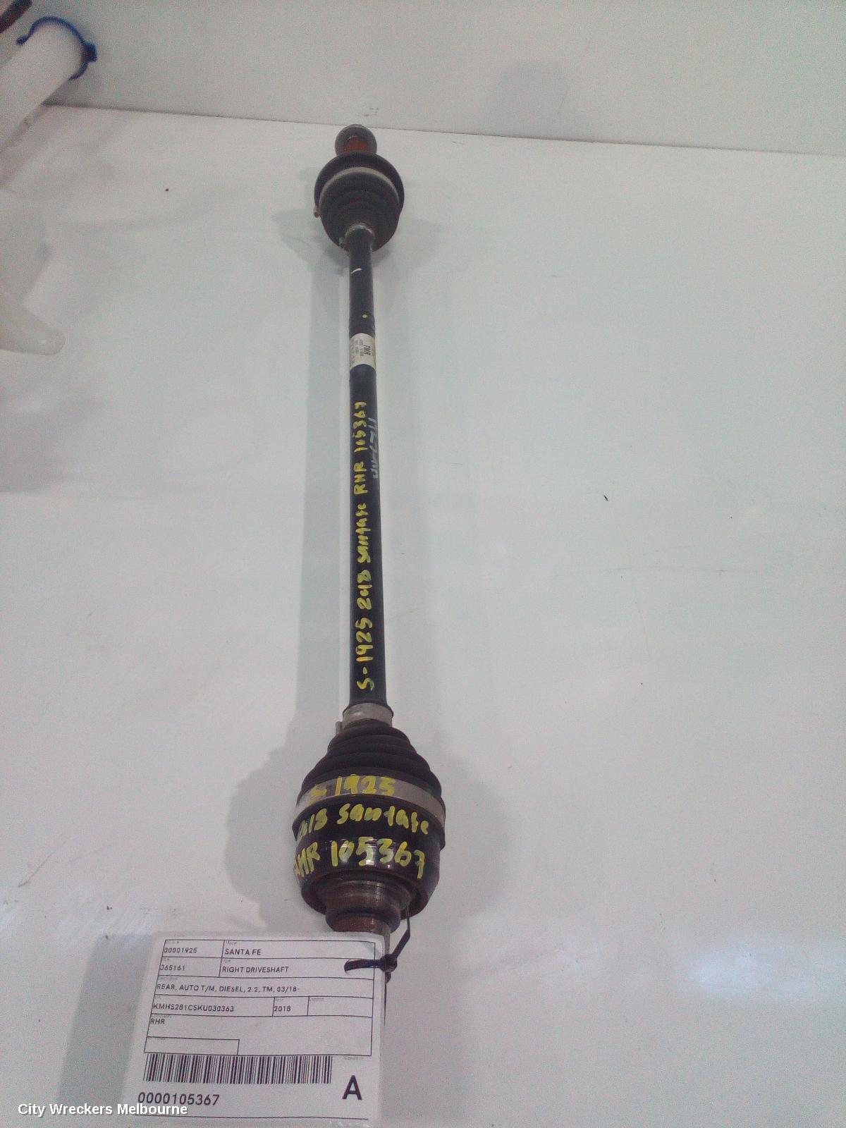 HYUNDAI SANTA FE RIGHT DRIVESHAFT, REAR, AUTO T/M, DIESEL, 2.2, TM, 03/2018 ONWARDS - Image 1
