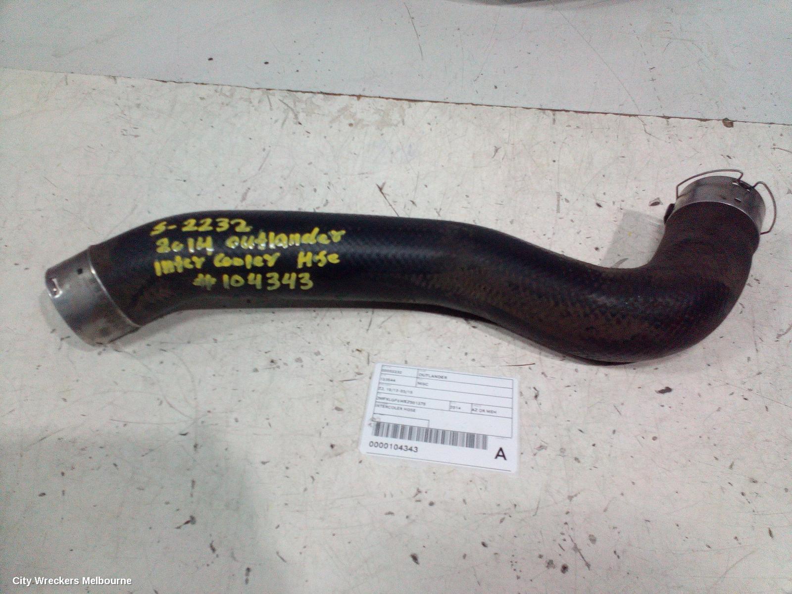 MITSUBISHI OUTLANDER, ZJ, 10/2012 - 03/2015, INTERCOLER HOSE: 104343 - Image 2