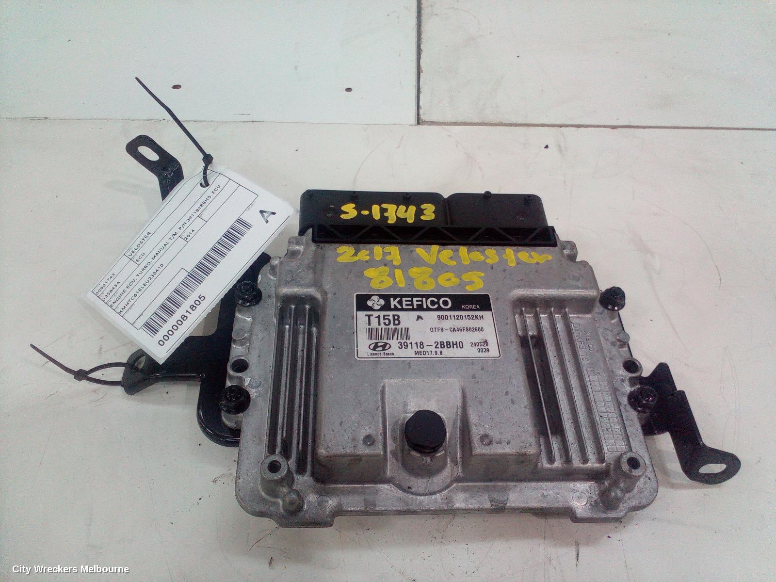 HYUNDAI VELOSTER ECU, ENGINE ECU, TURBO, MANUAL T/M, P/N 391182BBH0, ECU ONLY, FS, 07/2012 - 04/2015 - Image 2