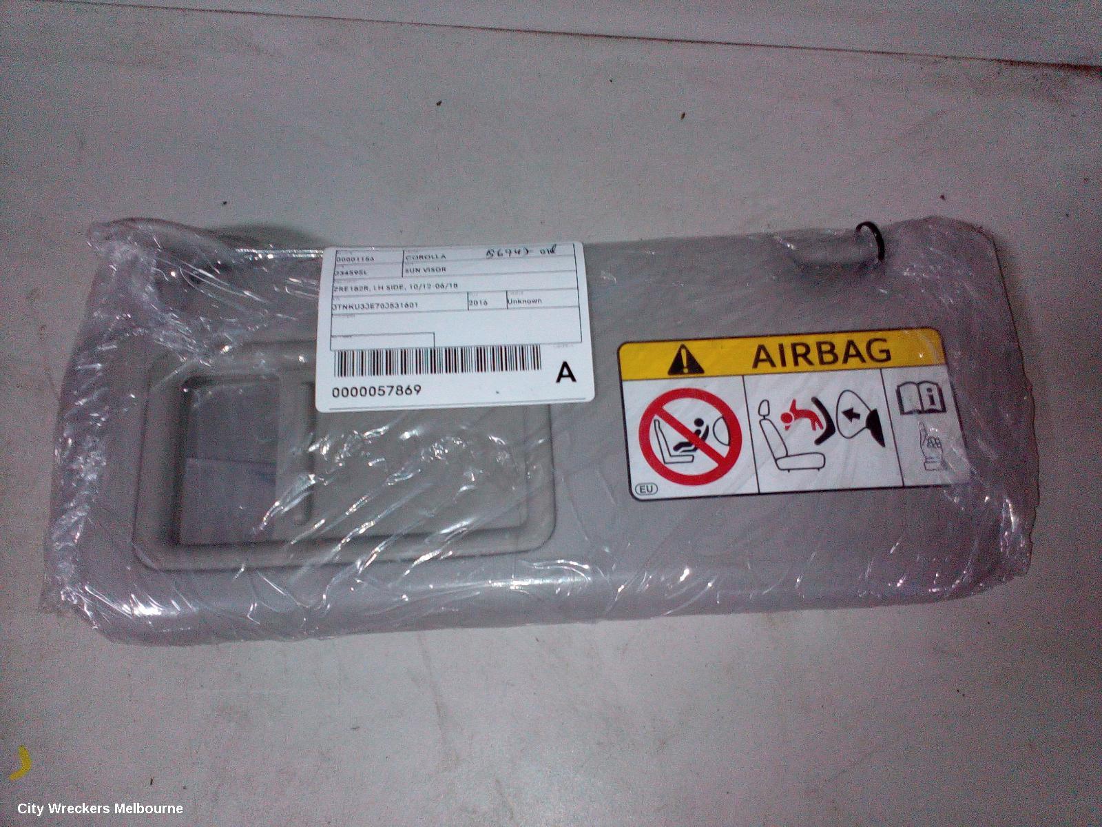 TOYOTA COROLLA SUNVISOR, ZRE182R, LH SIDE, 10/2012 - 06/2018 - Image 1