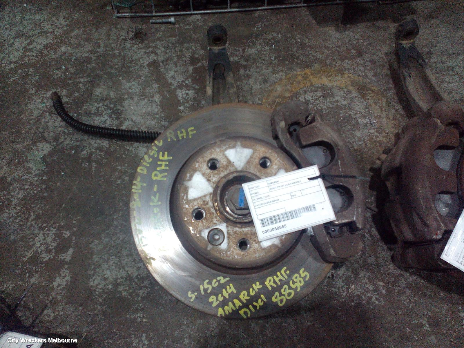 VOLKSWAGEN AMAROK RIGHT FRONT HUB ASSEMBLY, MANUAL, RWD/AWD, DIESEL, 2.0, 2H, 12/2010 ONWARDS - Image 2