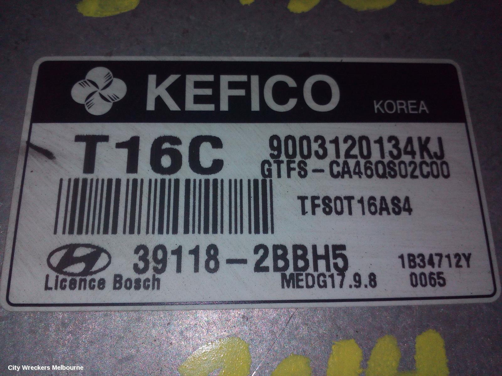HYUNDAI VELOSTER ECU, ENGINE ECU, TURBO, AUTO T/M, P/N 391182BBH5, ECU ONLY, FS, 07/2012 - 09/2014 - Image 1
