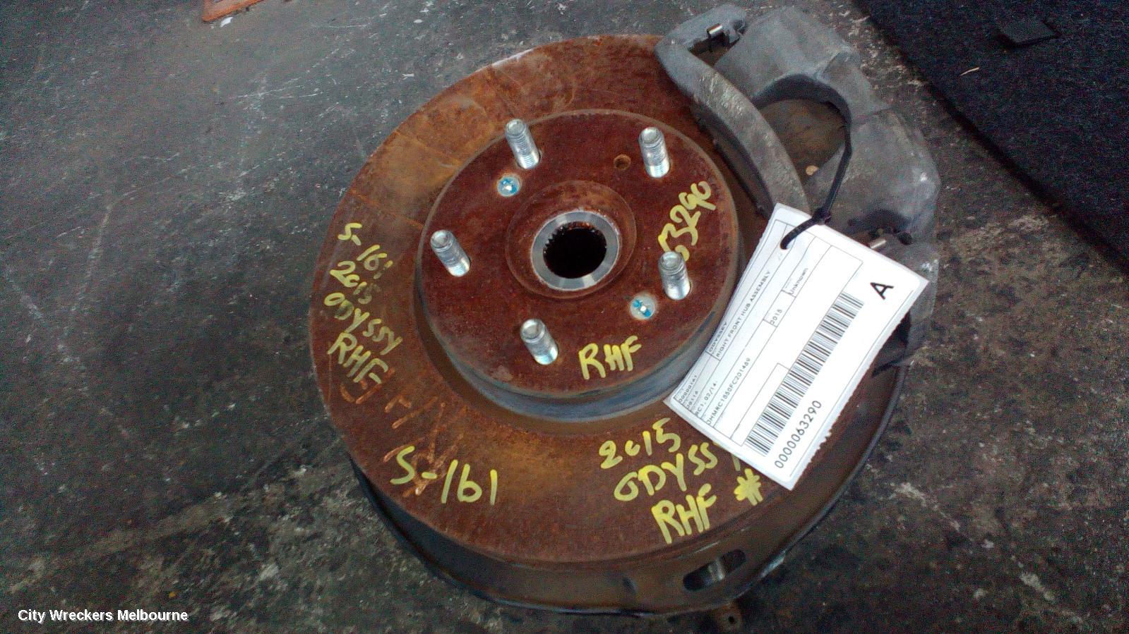 HONDA ODYSSEY RIGHT FRONT HUB ASSEMBLY, RC1, 02/2014 - 03/2022 - Image 2