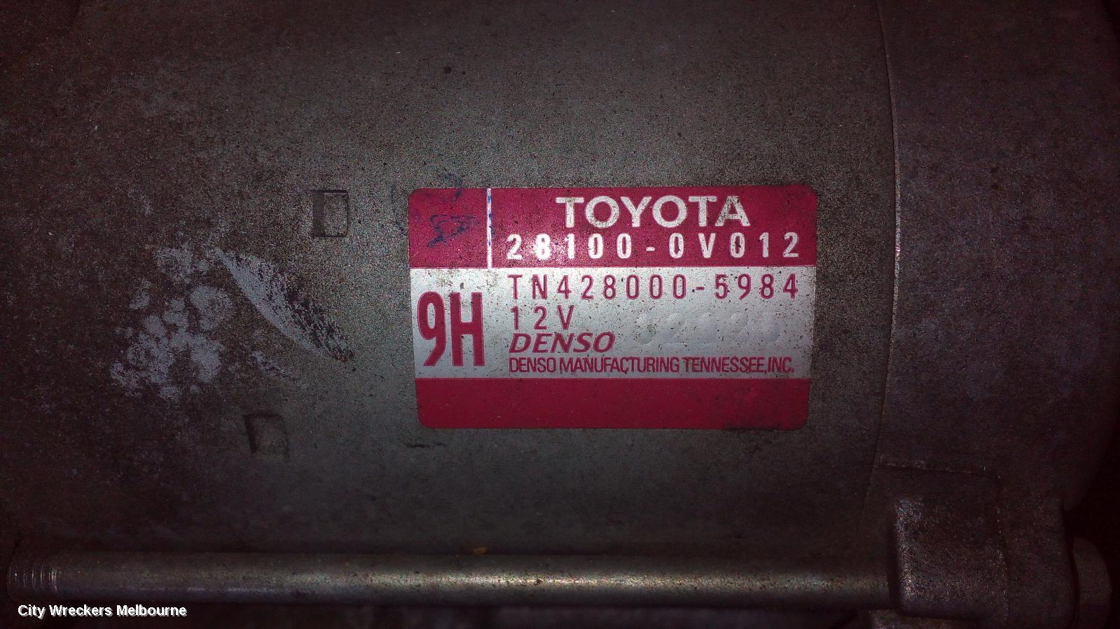 TOYOTA AURION STARTER, PETROL, 3.5, 2GR-FE, GSV50R, 02/2012 - 08/2017 - Image 1
