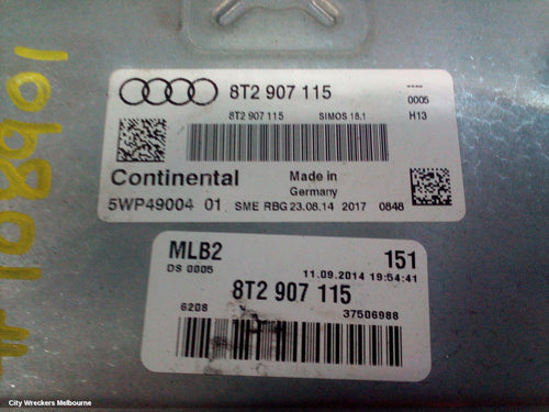 AUDI A4 ECU, ENGINE ECU, 2.0, PETROL, ECU ONLY, P/N 8T2907115, B8 8K, 02/2008 - 01/2016 - Image 2