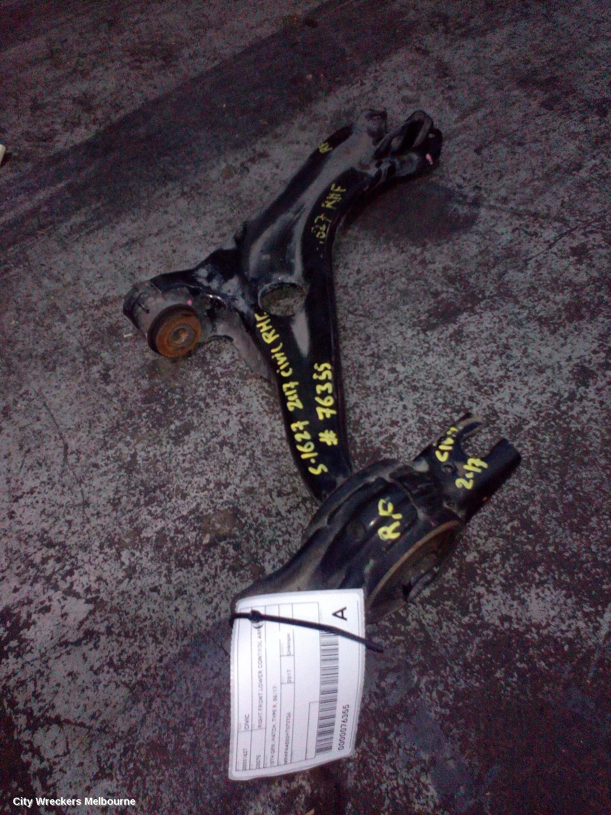 HONDA CIVIC RIGHT FRONT LOWER CONTROL ARM, 10TH GEN, HATCH, TYPE R, 06/2017 ONWARDS - Image 3