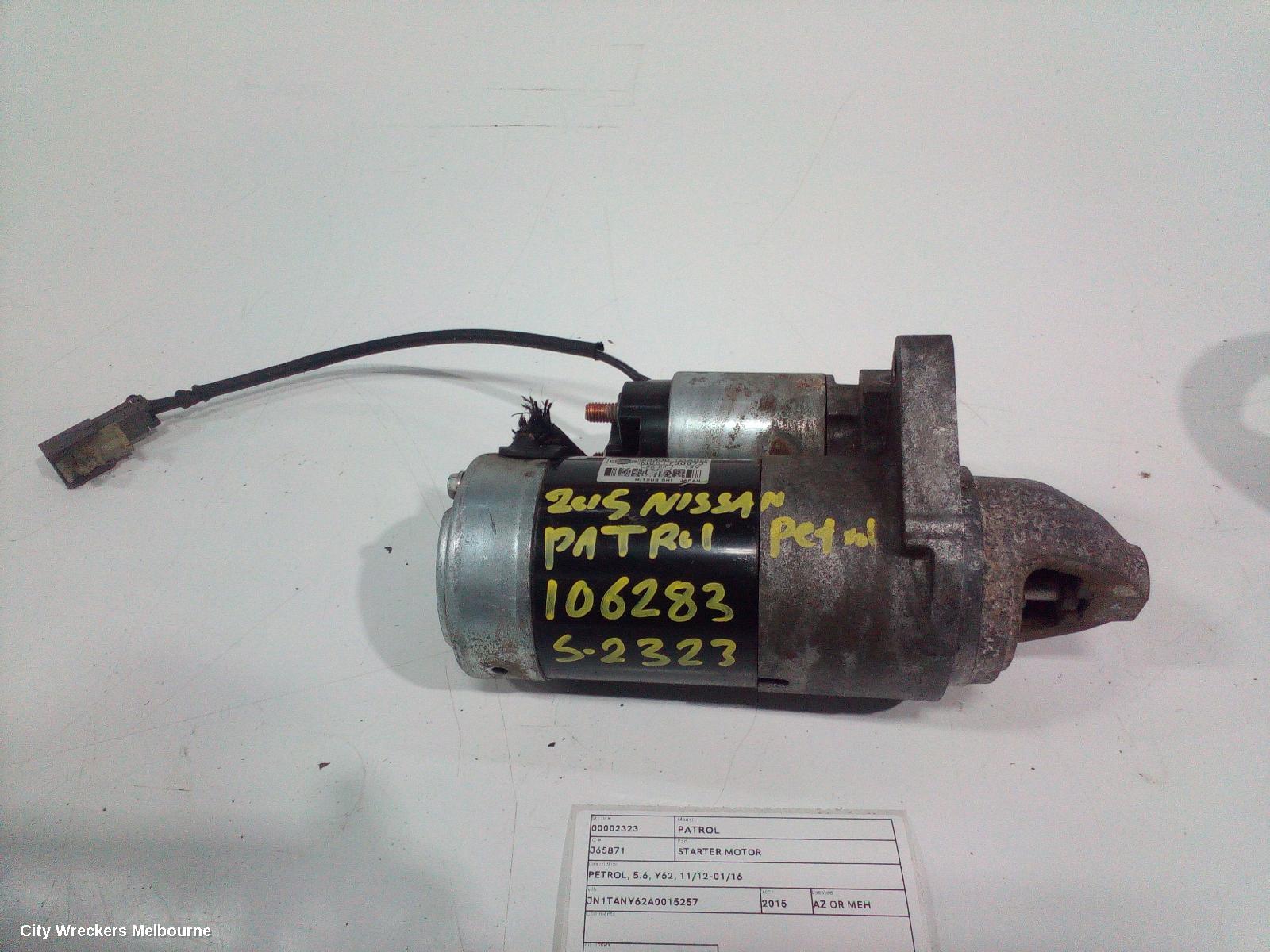 NISSAN PATROL STARTER, PETROL, 5.6, Y62, 11/2012 - 01/2016 - Image 2