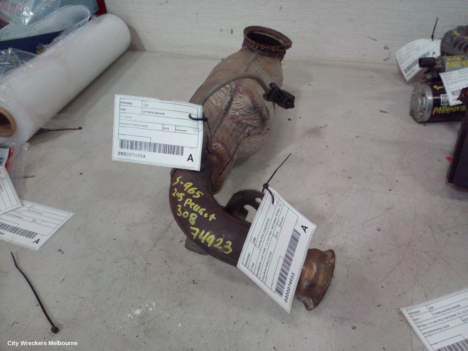 PEUGEOT 308 CATALYTIC CONVERTER, DOWNPIPE-CAT TYPE, 1.2, VIN VF3L*HNY/HNW, PETROL, T9, 10/2014 ONWARDS - Image 1