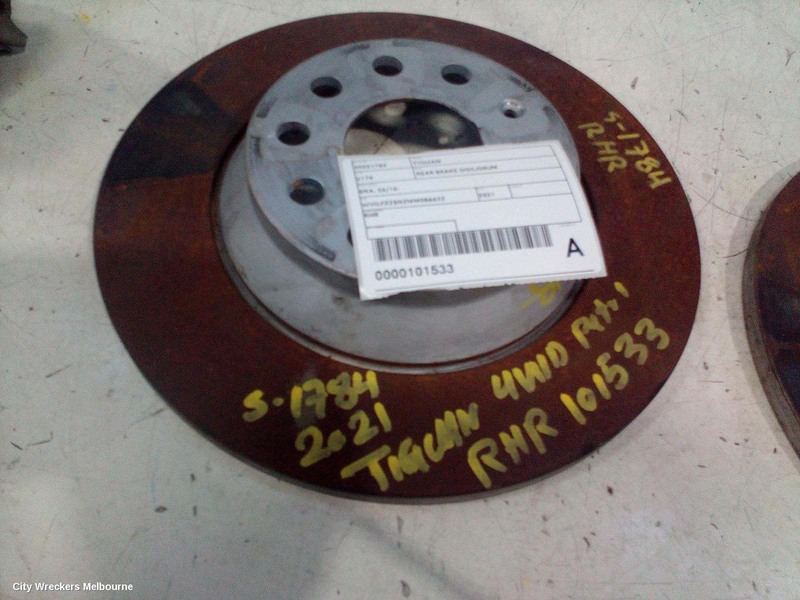 VOLKSWAGEN TIGUAN REAR BRAKE DISC/DRUM, 5NA, 06/2016 - 02/2024 - Image 1