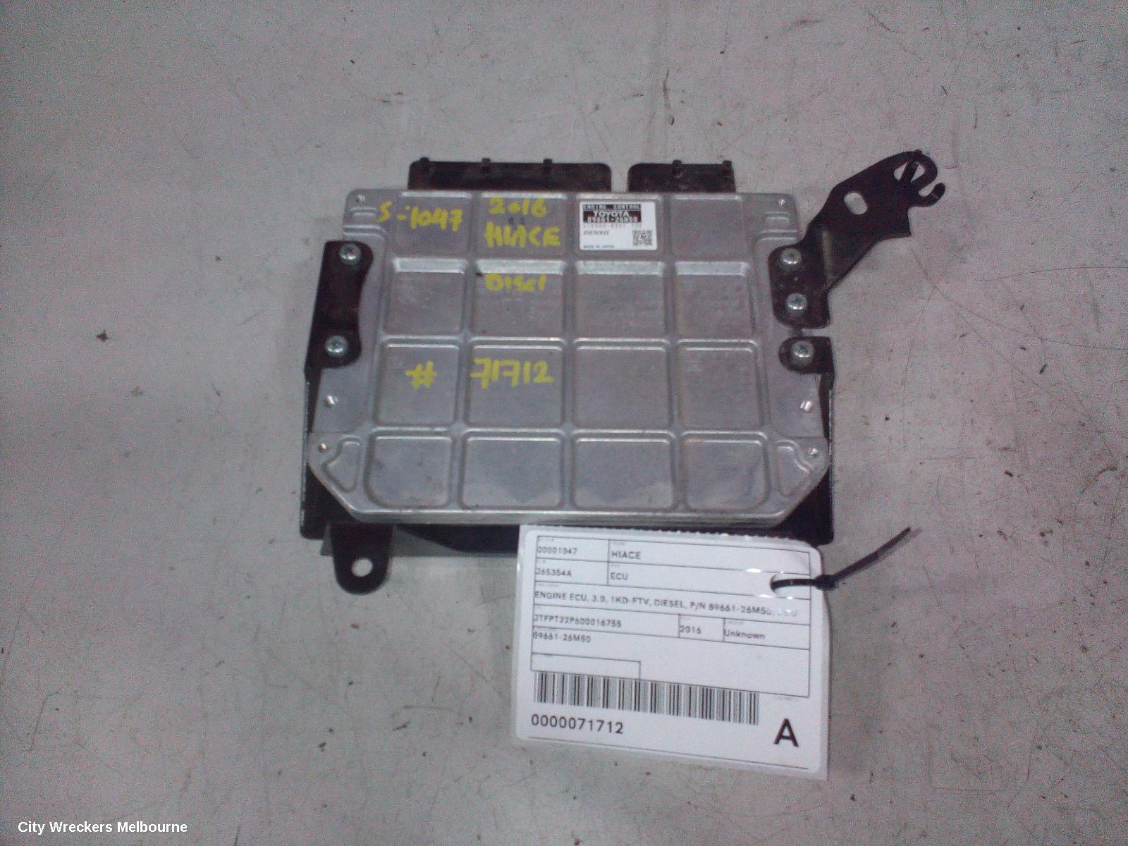 TOYOTA HIACE ECU, ENGINE ECU, 3.0, 1KD-FTV, DIESEL, P/N 89661-26M50, ECU ONLY, KDH, 09/2006 - 04/2019 - Image 2