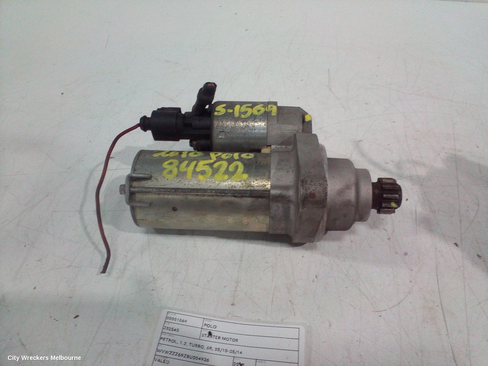 VOLKSWAGEN POLO STARTER, PETROL, 1.2, TURBO, 6R, 05/2010 - 05/2014 - Image 2