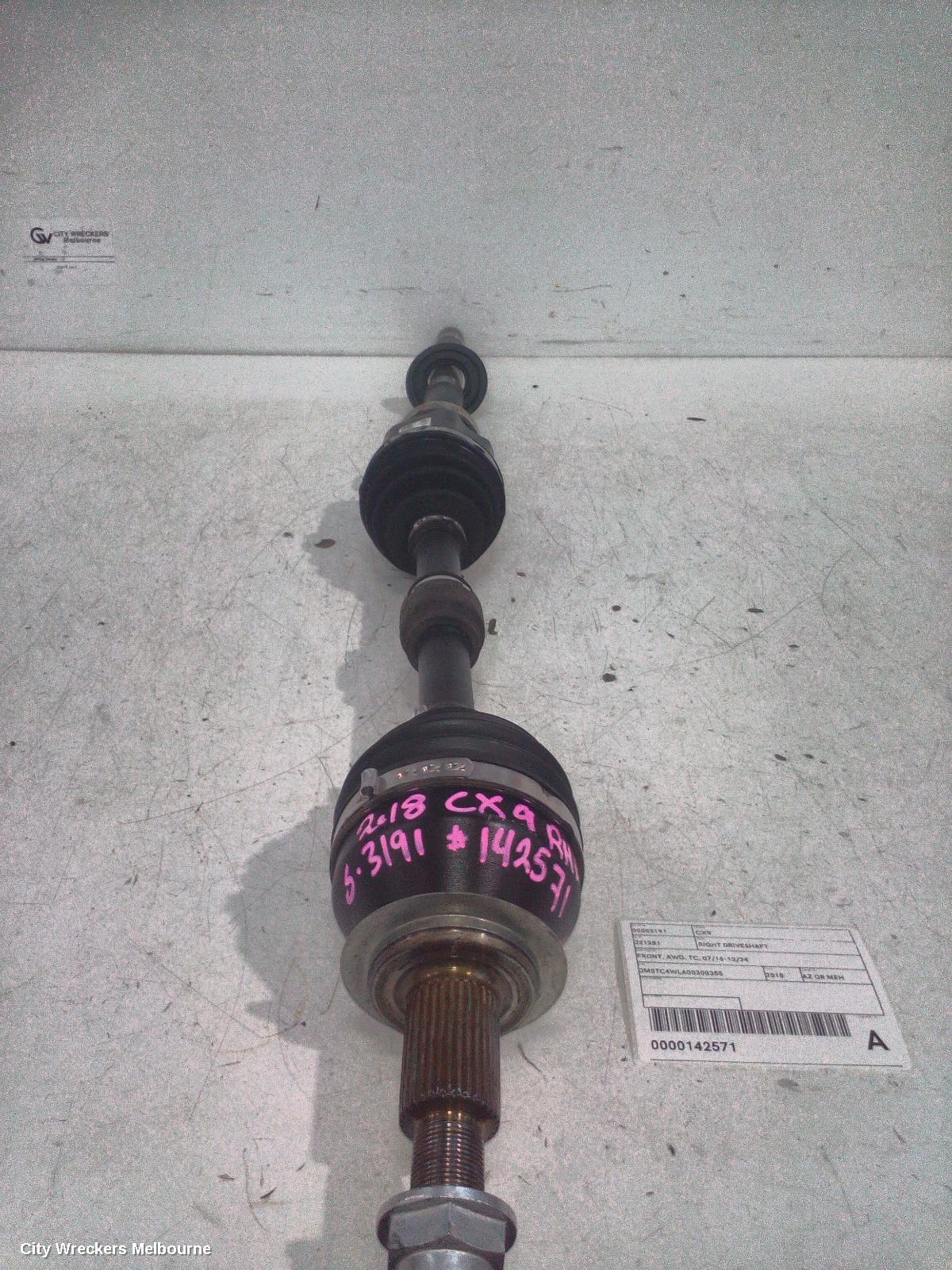 MAZDA CX9 RIGHT DRIVESHAFT, FRONT, AWD, TC, 07/2016 - 12/2024 - Image 1