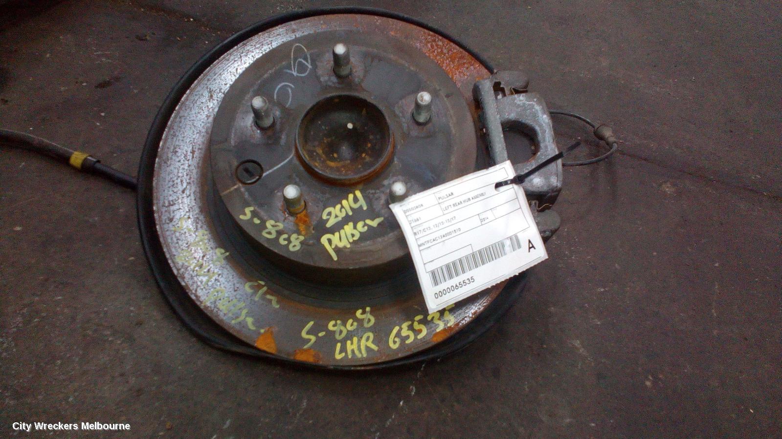 NISSAN PULSAR LEFT REAR HUB ASSEMBLY, B17/C12, 12/2012 - 12/2017 - Image 2