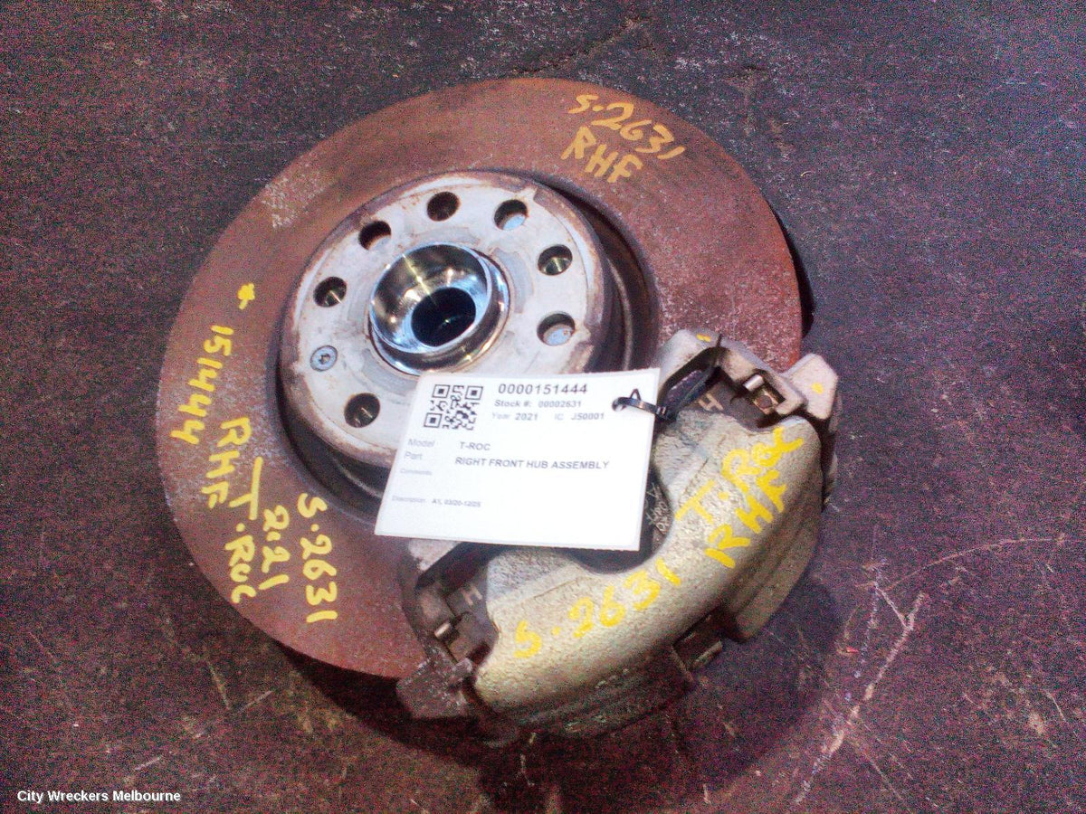 VOLKSWAGEN T-ROC RIGHT FRONT HUB ASSEMBLY, A1, 03/2020 - 12/2025 - Image 2