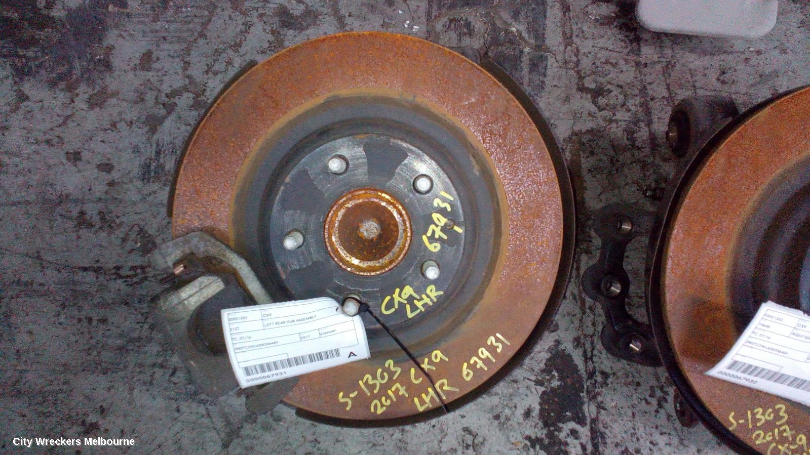 MAZDA CX9 LEFT REAR HUB ASSEMBLY, TC, FWD, 2.5, PETROL, AUTO T/M, 07/2016 ONWARDS - Image 1