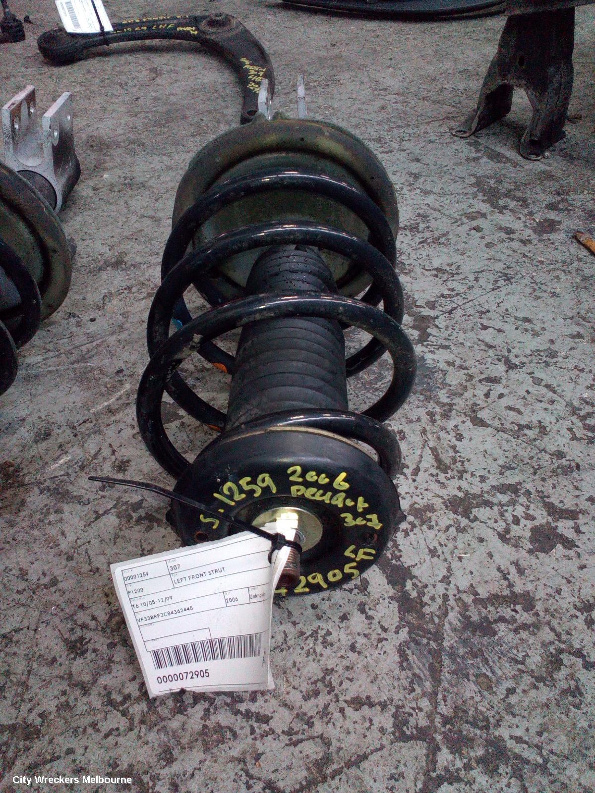 PEUGEOT 307 LEFT FRONT STRUT, T6 10/2005 - 12/2009 - Image 1
