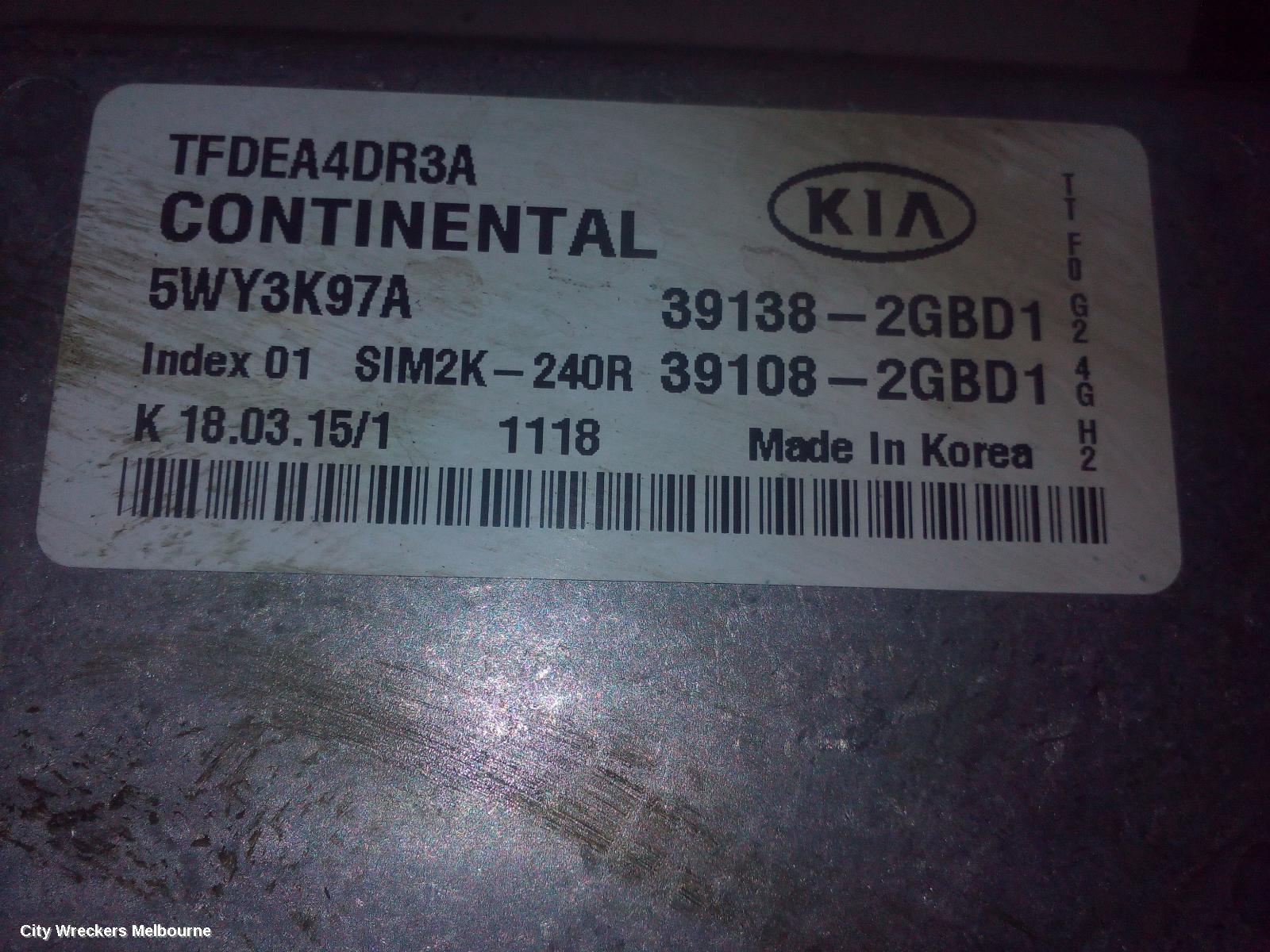 KIA OPTIMA ECU, ENGINE ECU, 2.4, G4KJ, PETROL, ECU ONLY, TF, 01/2011 - 10/2015 - Image 1