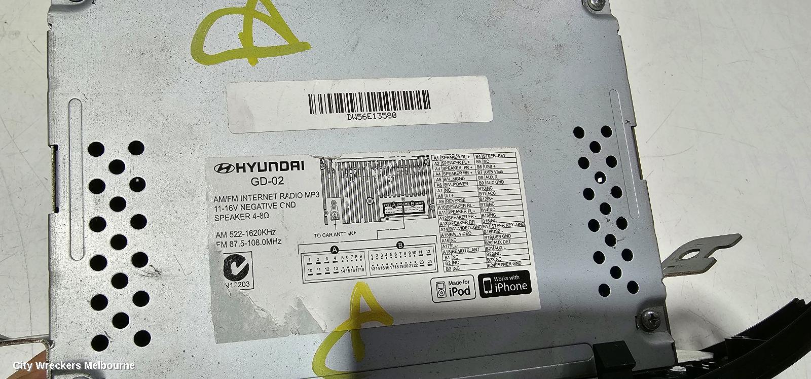 HYUNDAI I30 RADIO/CD/DVD/SAT/TV, 5IN TOUCHSCREEN W/ BLUETOOTH (GD-02), GD, 02/2015 - 02/2017 - Image 3