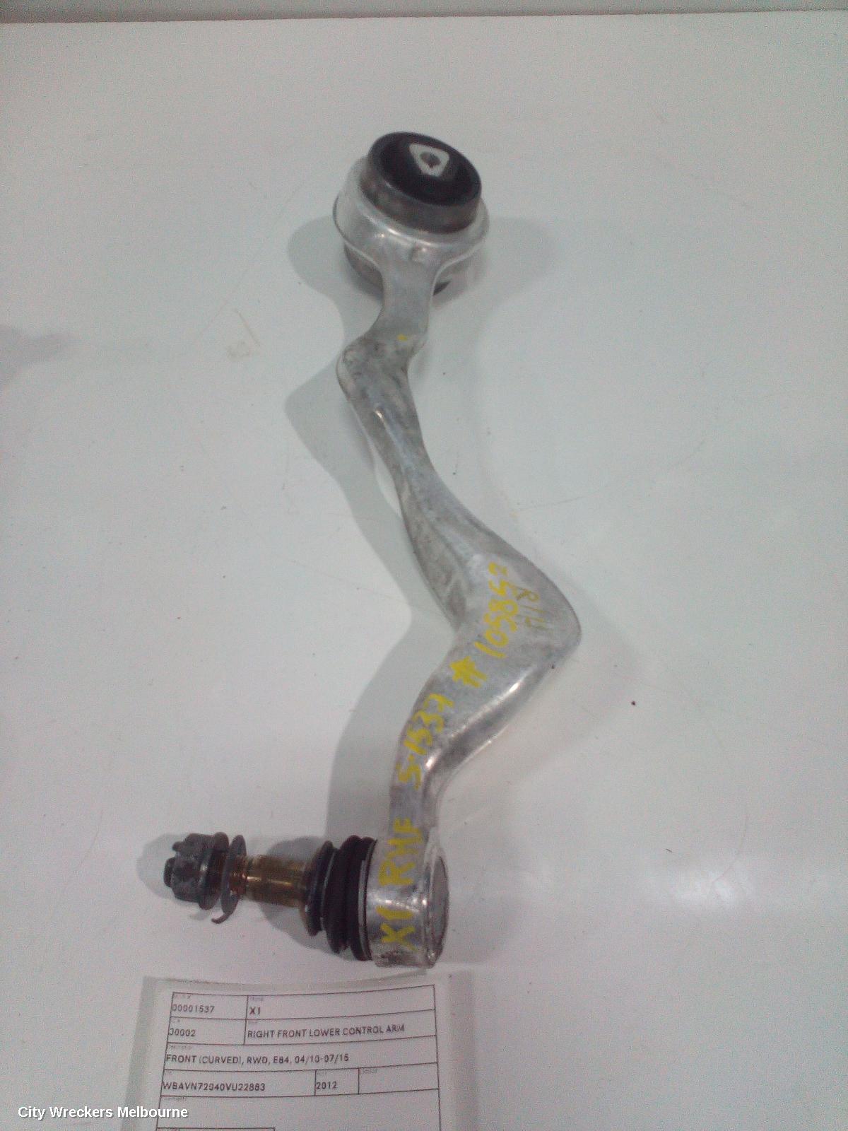 BMW X1 RIGHT FRONT LOWER CONTROL ARM, FRONT (CURVED), RWD, E84, 04/2010 - 07/2015 - Image 1