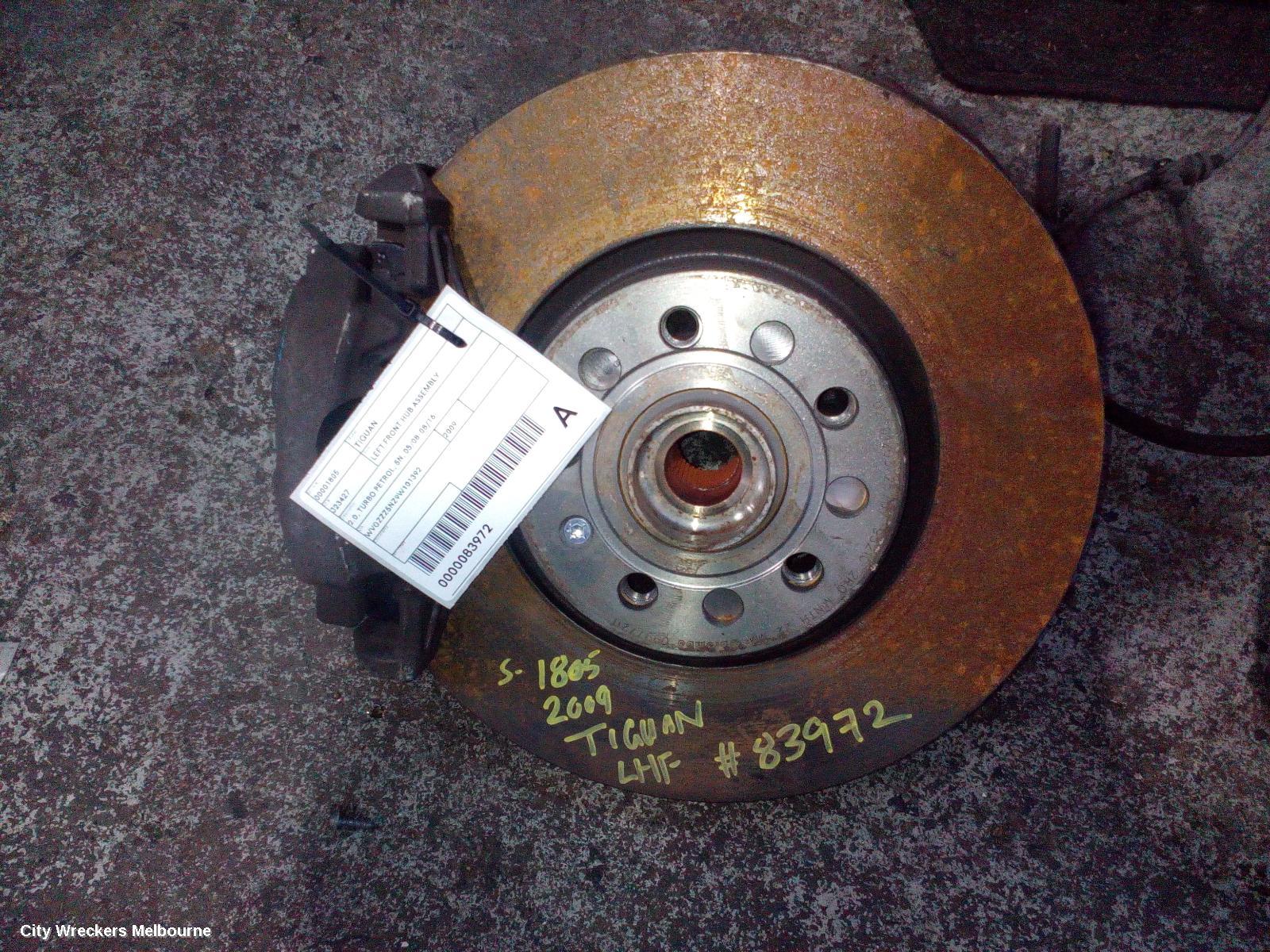 VOLKSWAGEN TIGUAN LEFT FRONT HUB ASSEMBLY, 2.0, TURBO PETROL, 5N, 05/2008 - 08/2016 - Image 1