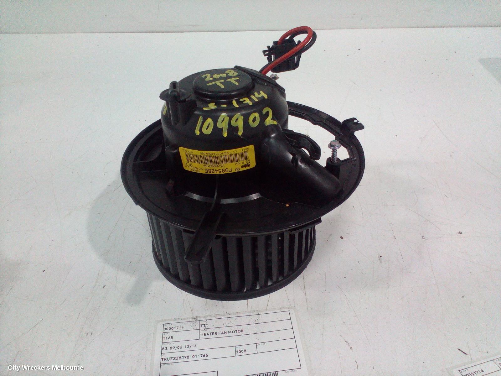 AUDI TT HEATER FAN MOTOR, 8J, 09/2006 - 12/2014 - Image 1