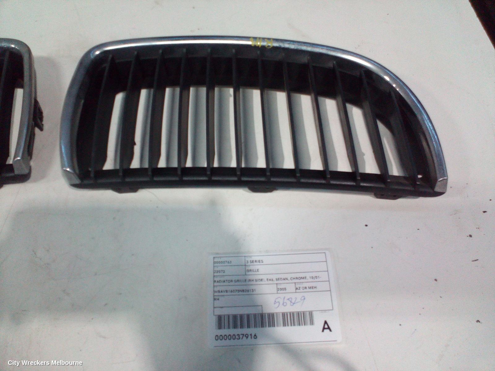 BMW 3 SERIES GRILLE, RADIATOR GRILLE (RH SIDE), E46, SEDAN, CHROME, 10/2001 - 01/2005 - Image 2