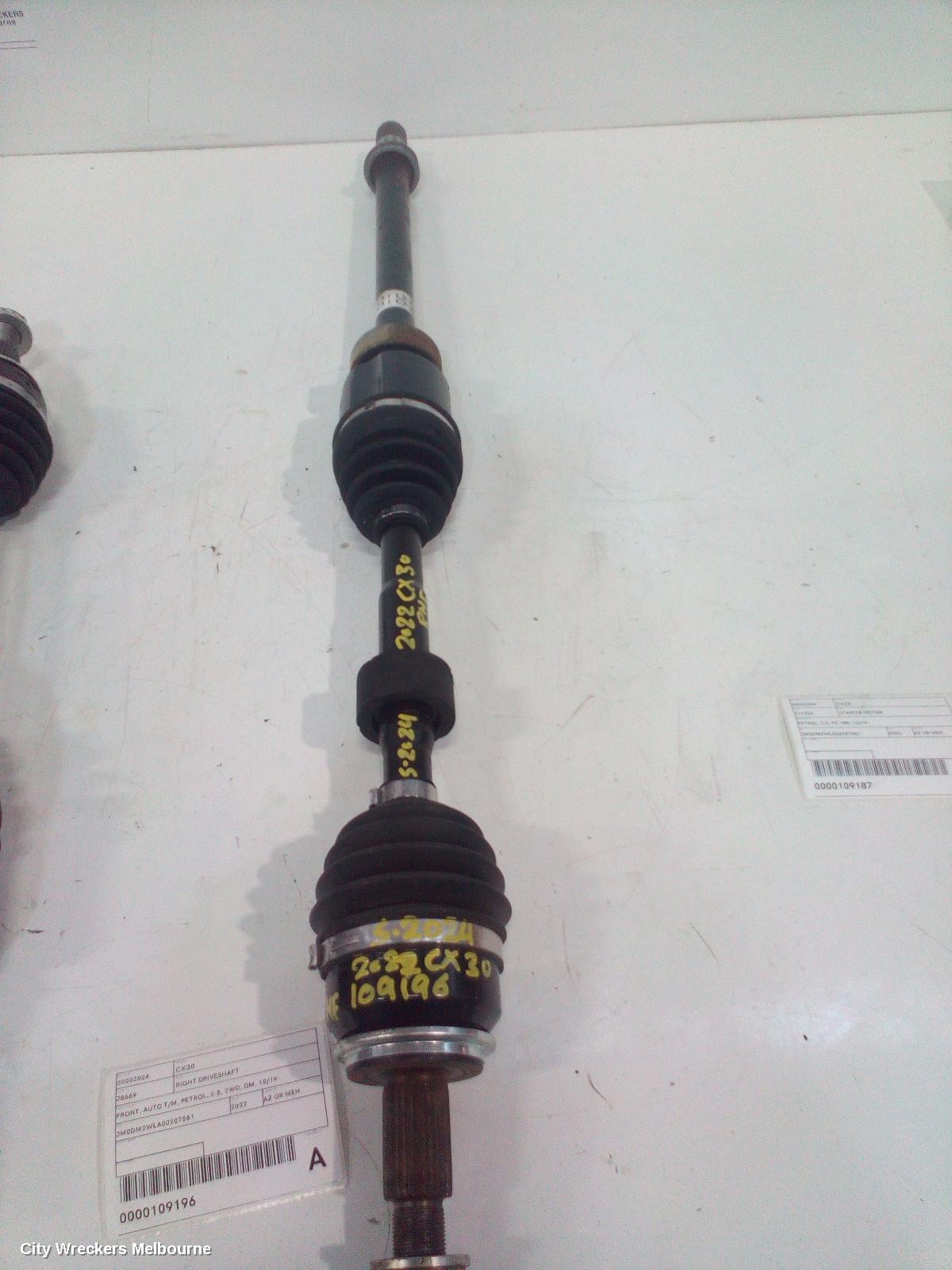 MAZDA CX30 RIGHT DRIVESHAFT, FRONT, AUTO T/M, PETROL, 2.5, 2WD, DM, 10/2019 ONWARDS - Image 1