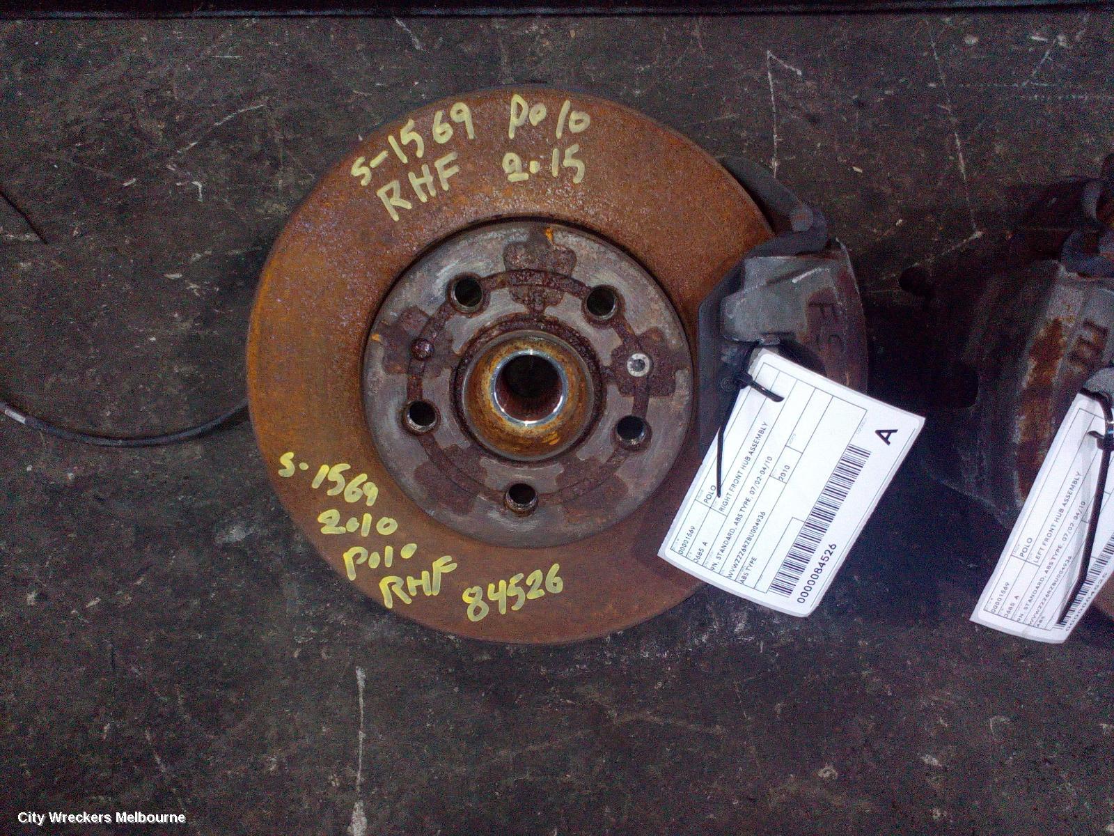 VOLKSWAGEN POLO RIGHT FRONT HUB ASSEMBLY, 6R, NON GTI TYPE, 05/2010 - 09/2017 - Image 1