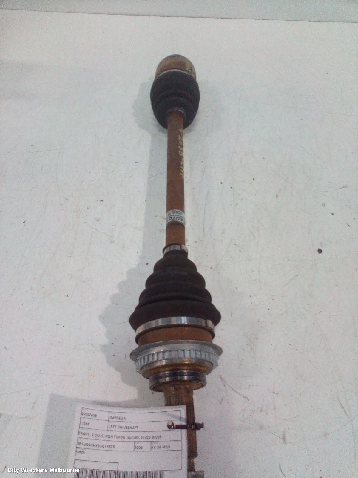 SUBARU IMPREZA LEFT DRIVESHAFT, FRONT, 2.0/2.5, NON TURBO, SEDAN, 07/2003 - 08/2005 - Image 1