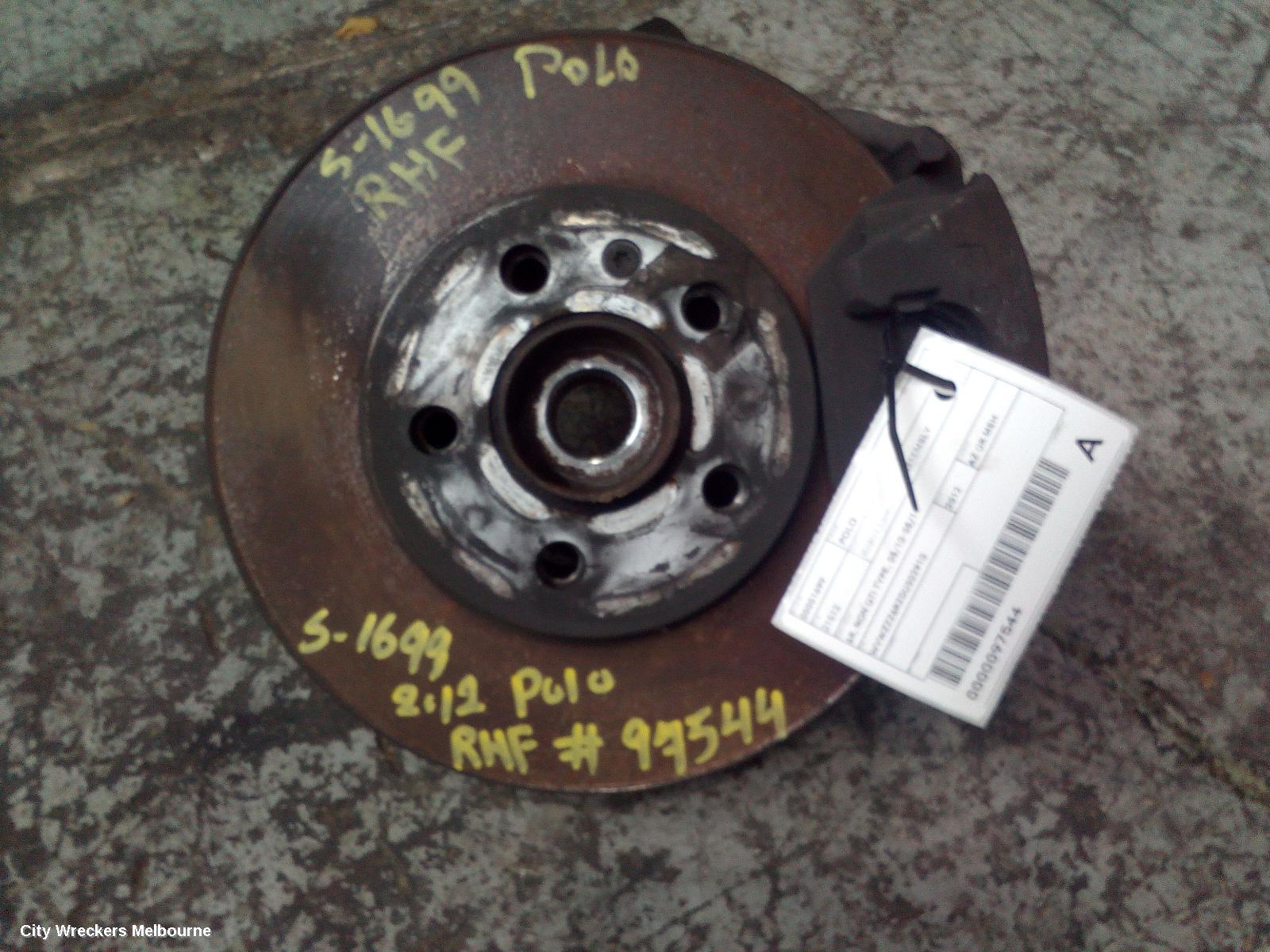 VOLKSWAGEN POLO RIGHT FRONT HUB ASSEMBLY, 6R, NON GTI TYPE, 05/2010 - 05/2014 - Image 1