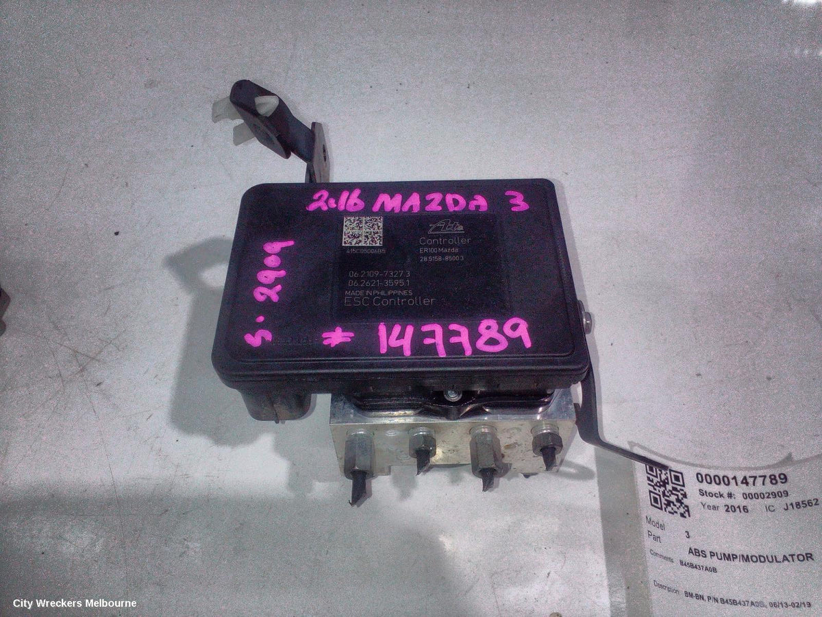 MAZDA 3 ABS PUMP/MODULATOR, BM-BN, P/N B45B437A0B, 06/2013 - 02/2019 - Image 1