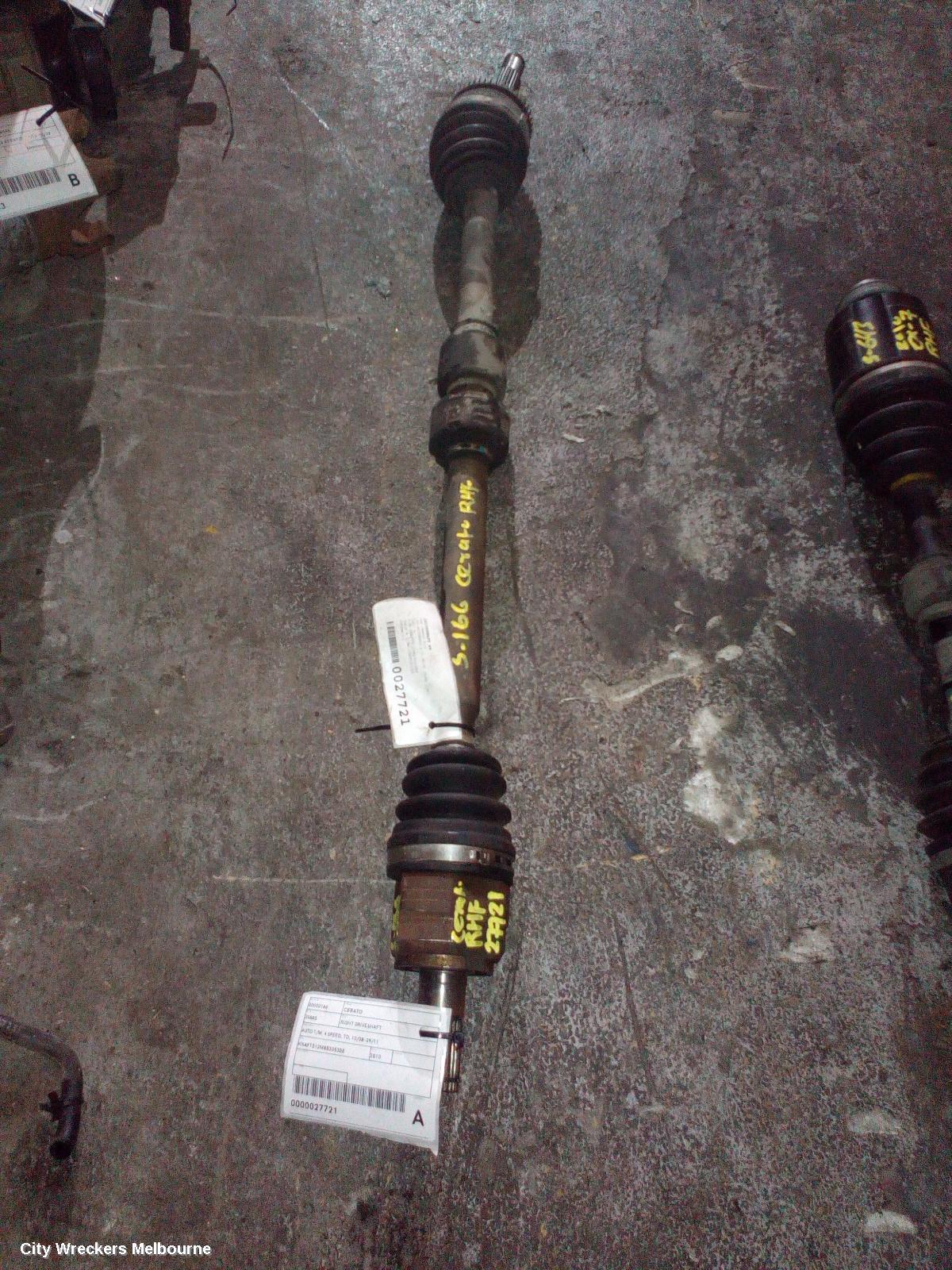 KIA CERATO RIGHT DRIVESHAFT, AUTO T/M, 4 SPEED, TD, 10/2008 - 09/2011 - Image 1