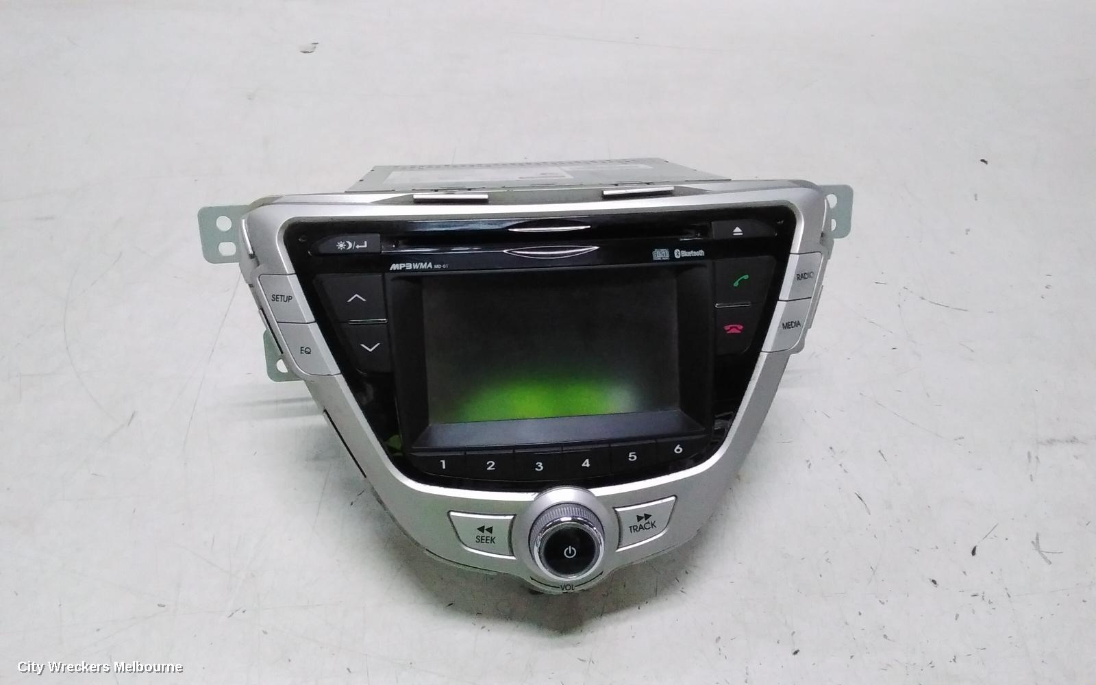 HYUNDAI ELANTRA RADIO/CD/DVD/SAT/TV, LARGE COLOUR DISPLAY SCREEN, SINGLE KNOB TYPE, MD, 03/2011 - 09/2013 - Image 1