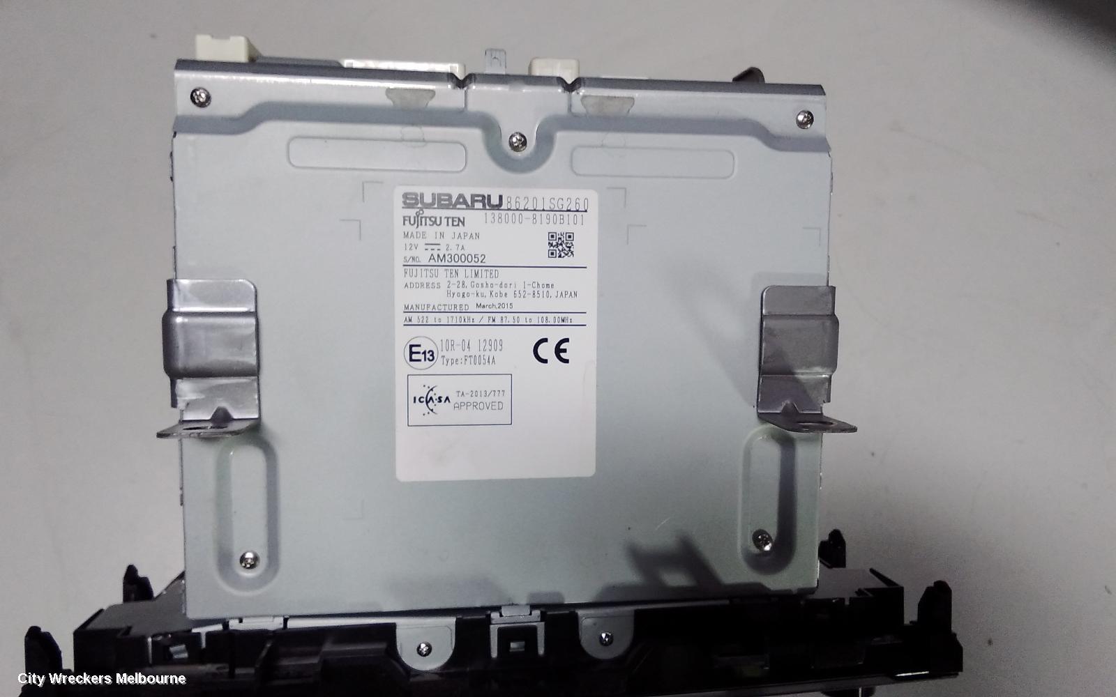 SUBARU FORESTER RADIO/CD/DVD/SAT/TV, SINGLE DISC CD PLAYER (P/N ON FACE CF225KM), SJ, 12/2012 - 03/2015 - Image 2