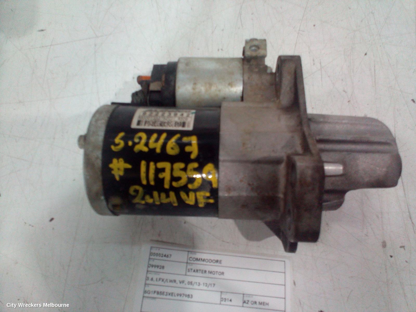 HOLDEN COMMODORE STARTER, 3.6, LFX/LWR, VF, 05/2013 - 12/2017 - Image 2