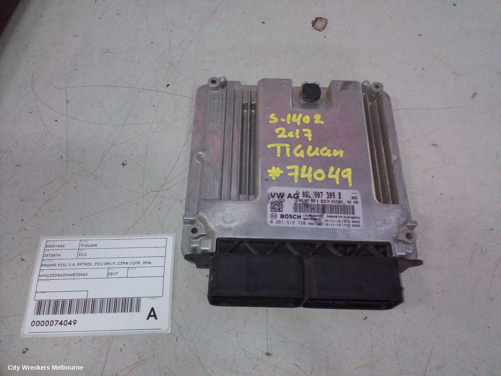 VOLKSWAGEN TIGUAN ECU, ENGINE ECU, 2.0, PETROL, ECU ONLY, CZPA CODE, 5NA, 06/2016 ONWARDS - Image 2
