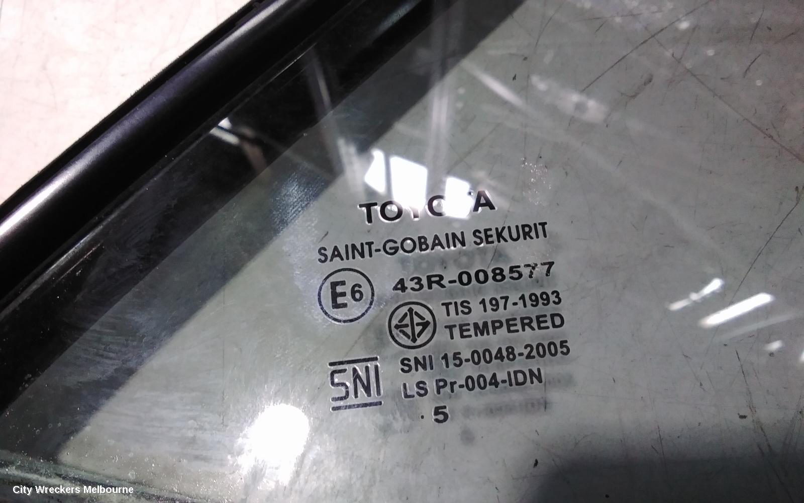 TOYOTA COROLLA RIGHT REAR 1/4 DOOR GLASS, ZRE172/20182R, 12/2013 - 06/2019 - Image 2