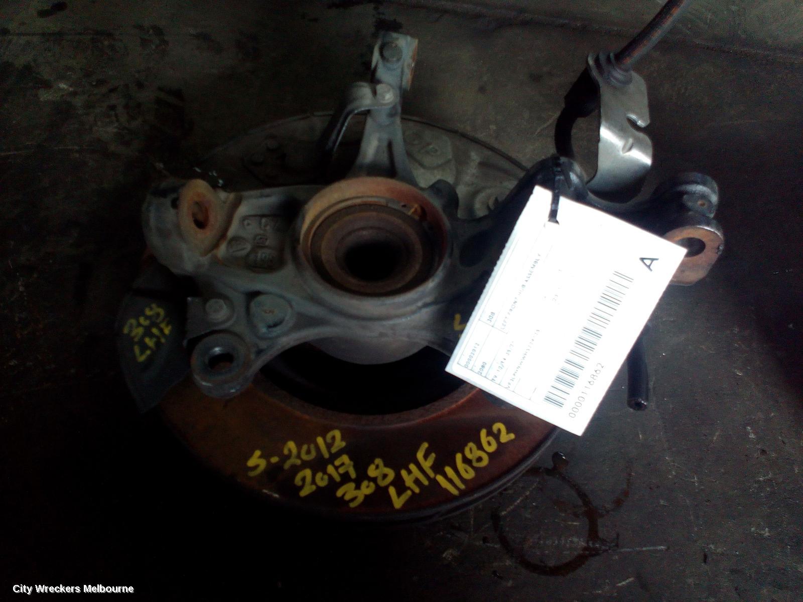 PEUGEOT 308 LEFT FRONT HUB ASSEMBLY, T9, 10/2014 - 05/2021 - Image 2