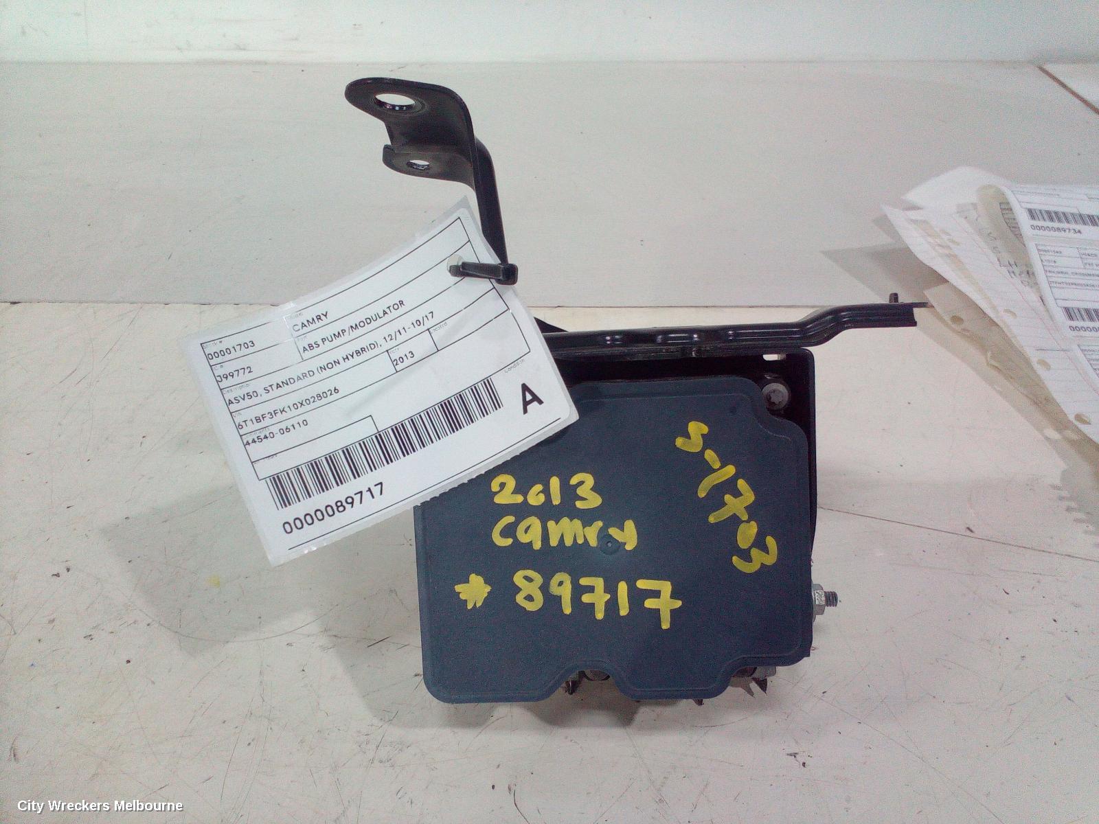 TOYOTA CAMRY ABS PUMP/MODULATOR, ASV50, STANDARD (NON HYBRID), P/N 4454006110, 12/2011 - 05/2015 - Image 1