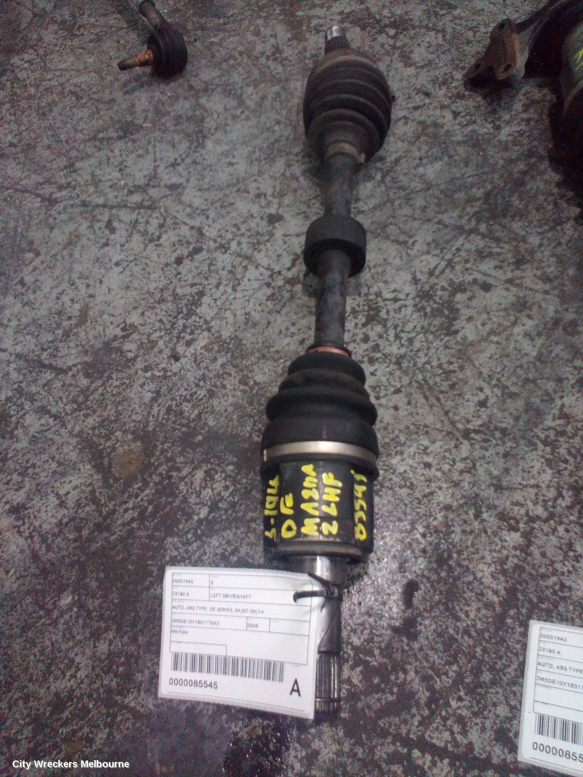 MAZDA 2 LEFT DRIVESHAFT, AUTO, ABS TYPE, DE SERIES, 09/2007 - 09/2014 - Image 1