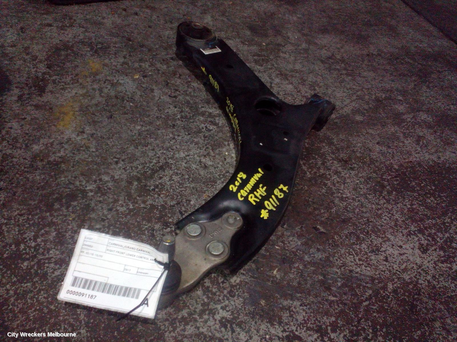 KIA CARNIVAL/GRAND CARNIVAL RIGHT FRONT LOWER CONTROL ARM, YP, 02/2015 - 10/2020 - Image 1