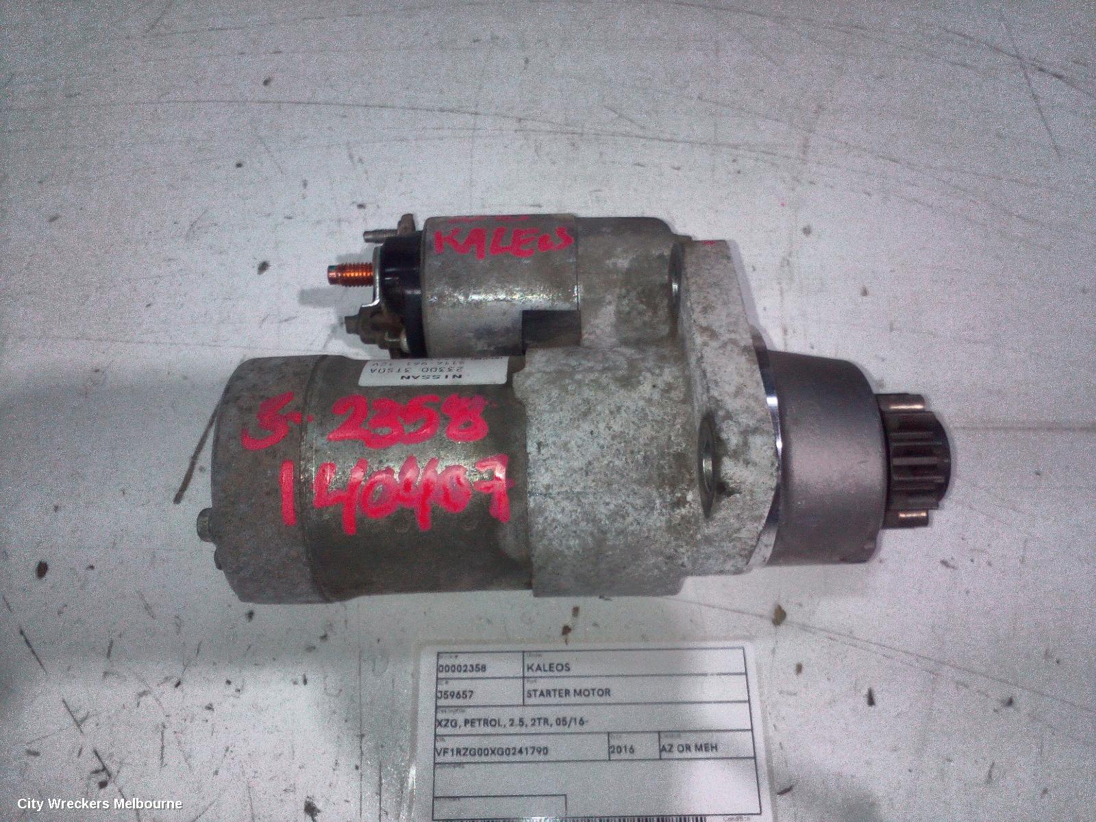 RENAULT KALEOS STARTER, XZG, PETROL, 2.5, 2TR, 05/2016 ONWARDS - Image 1