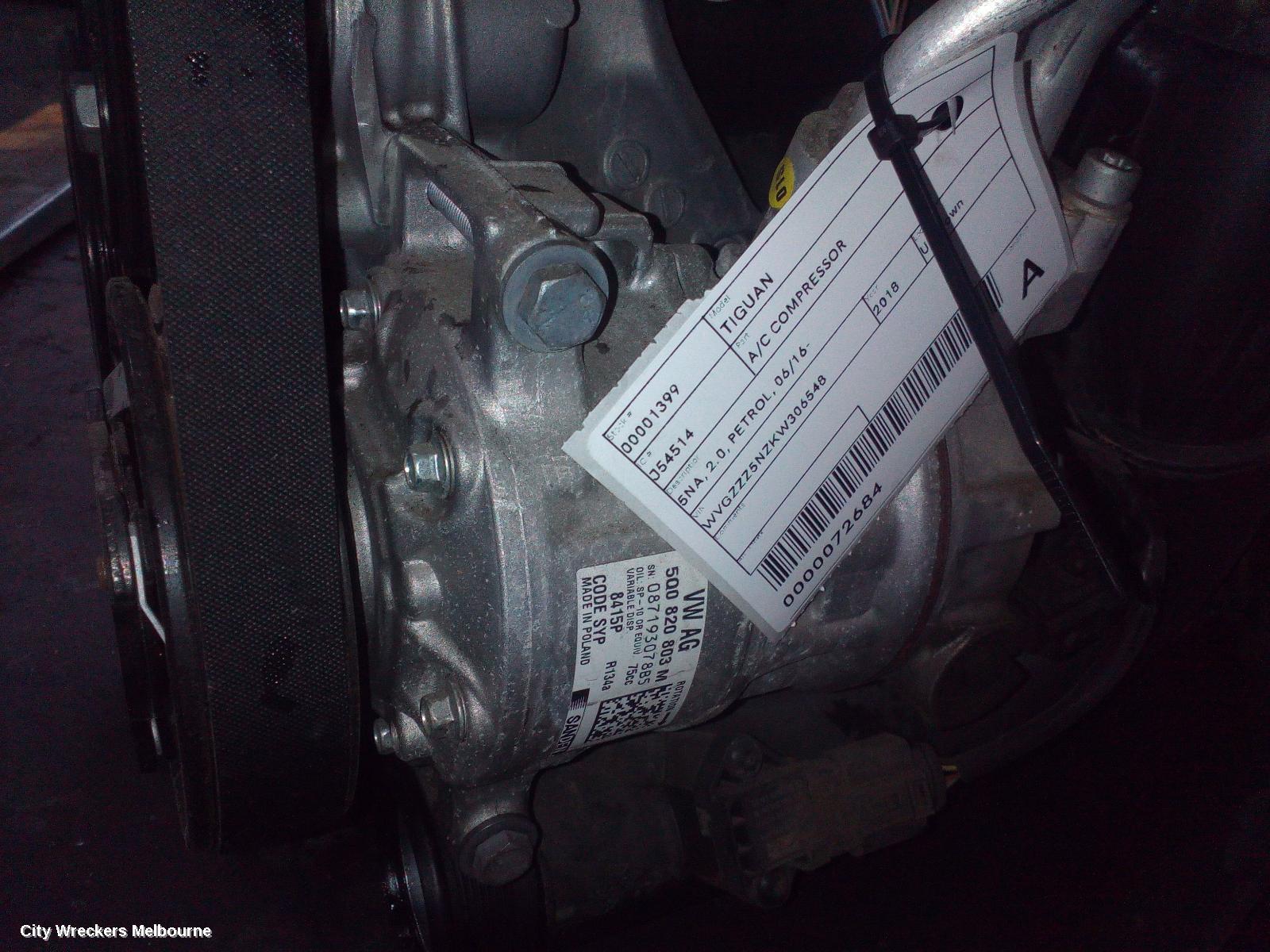 VOLKSWAGEN TIGUAN A/C COMPRESSOR, 5NA, 2.0, PETROL, 06/2016 ONWARDS - Image 2