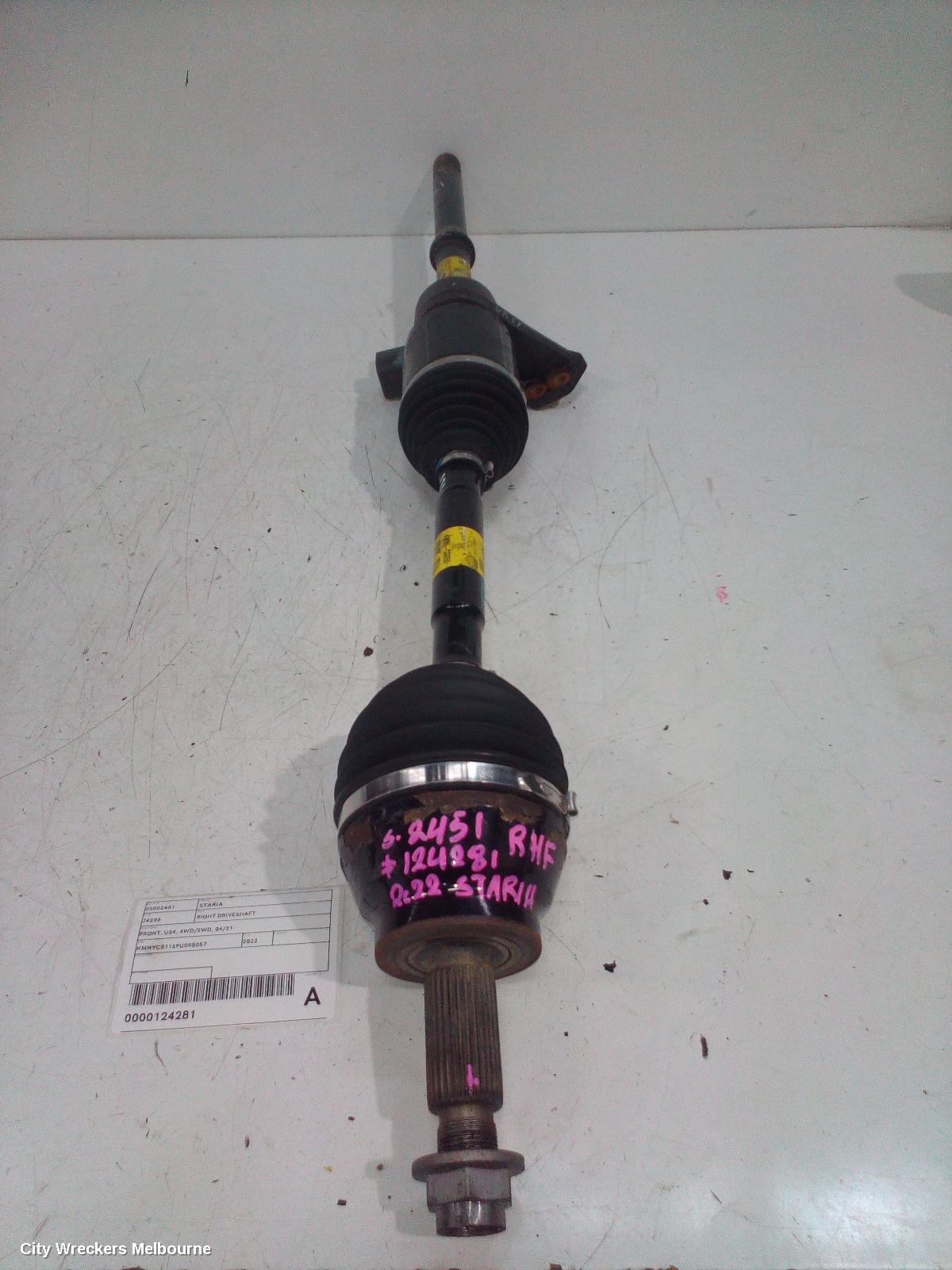 HYUNDAI STARIA RIGHT DRIVESHAFT, FRONT, US4, 4WD/2WD, 04/2021 ONWARDS - Image 2