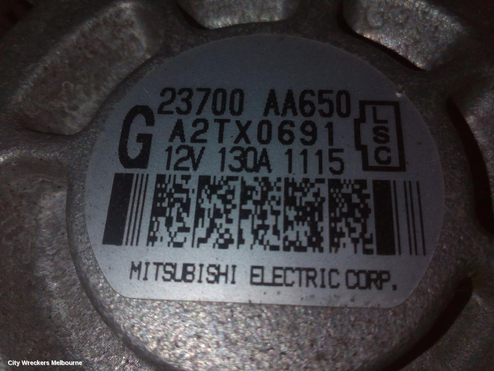 SUBARU OUTBACK ALTERNATOR, PETROL, 2.5, EJ25 (6TH VIN = 9), 5TH GEN, 05/2009 - 09/2012 - Image 3
