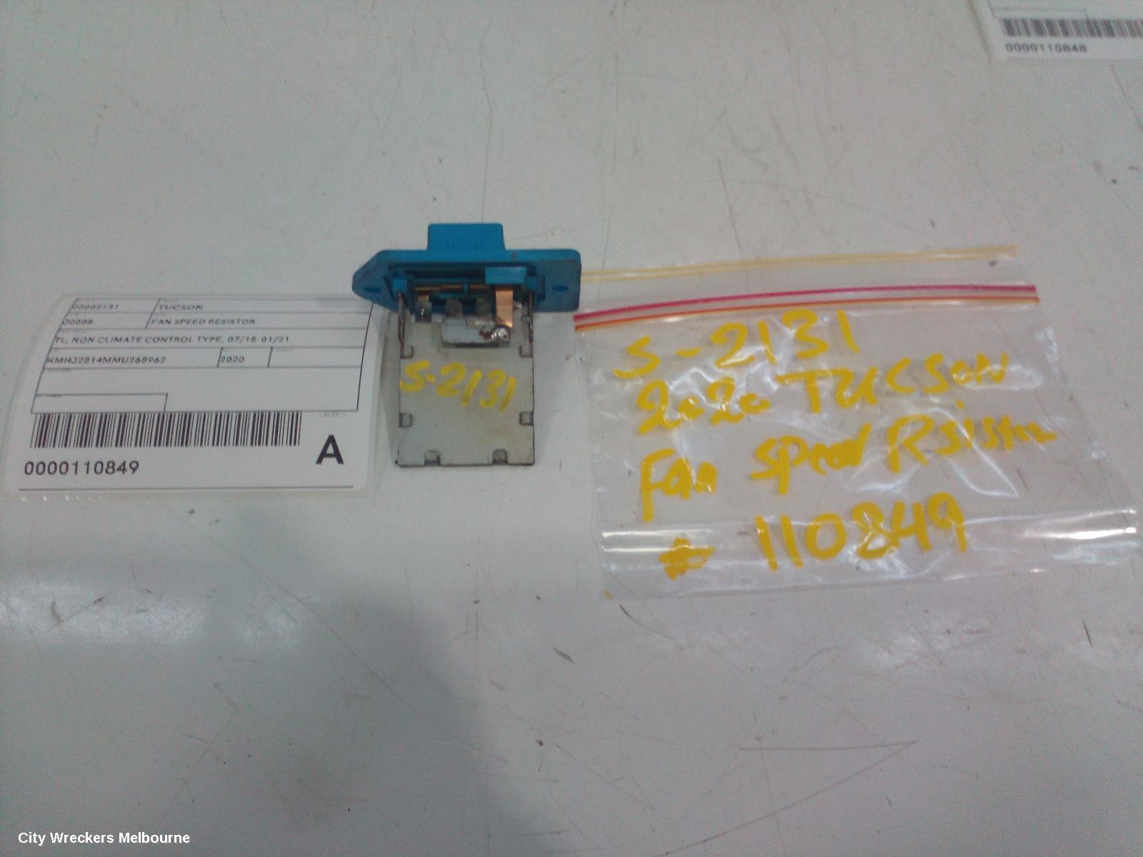 HYUNDAI TUCSON FAN SPEED RESISTOR, TL, NON CLIMATE CONTROL TYPE, 07/2015 - 01/2021 - Image 1