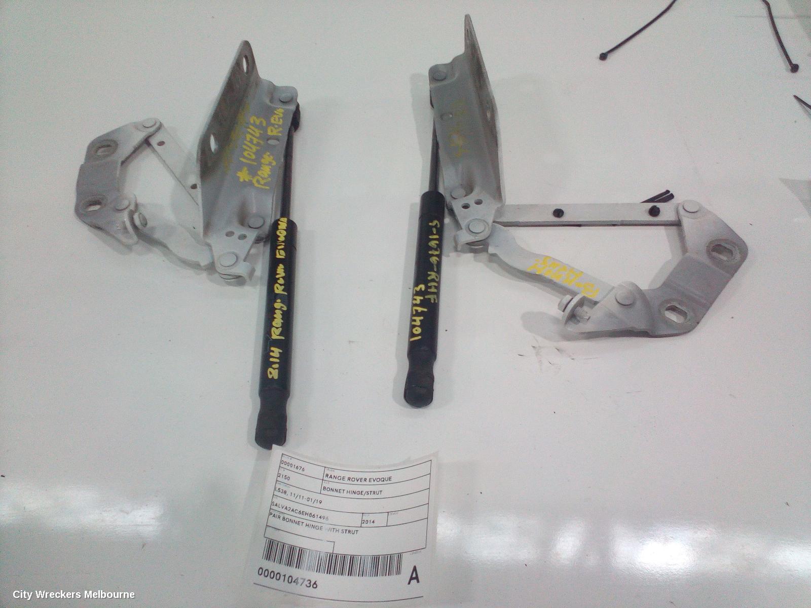 LAND ROVER RANGEROVER EVOQUE BONNET HINGE/STRUT, L538, HINGE (PAIR), 11/2011 - 01/2019 - Image 1