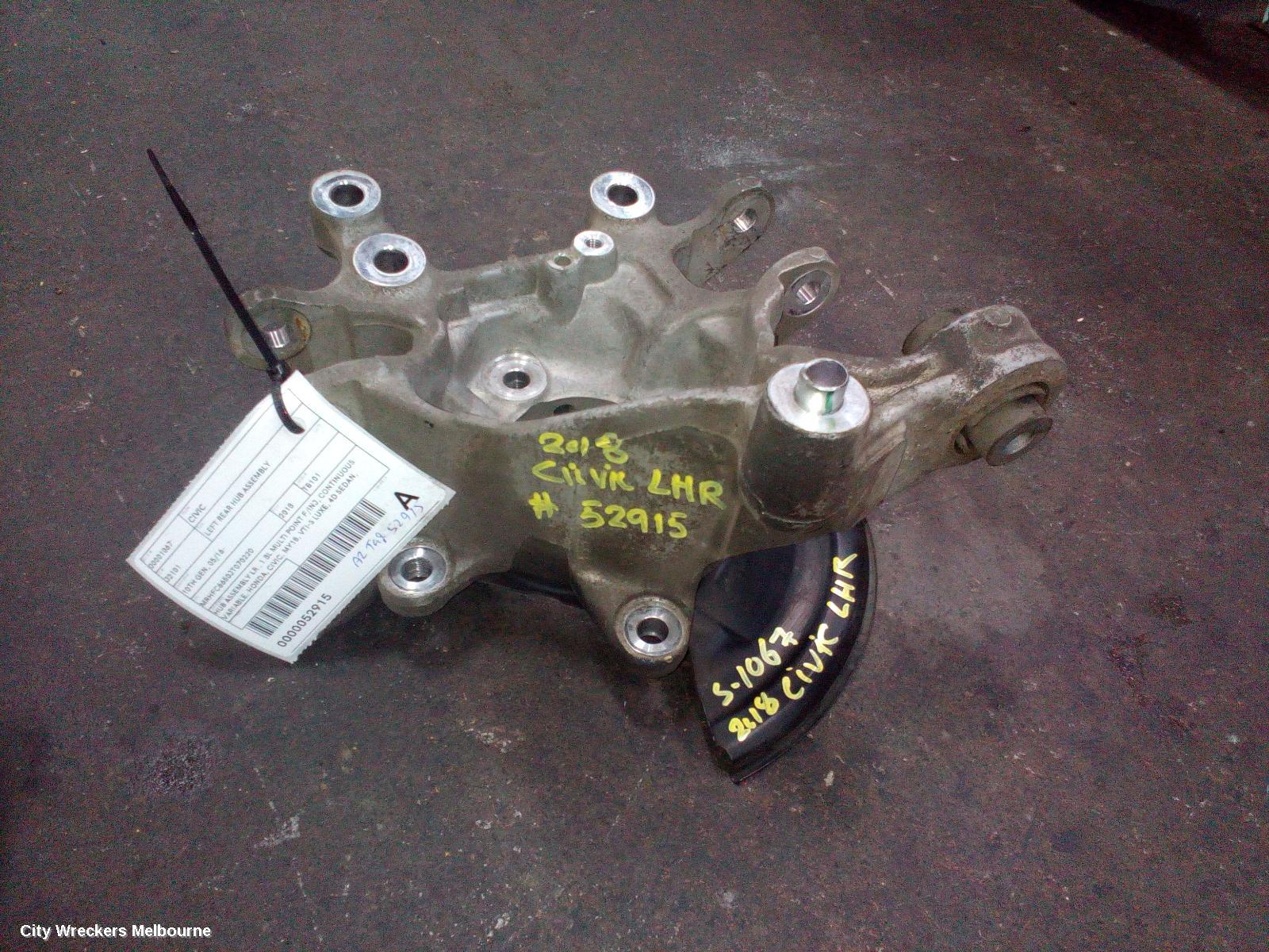 HONDA CIVIC LEFT REAR HUB ASSEMBLY, 10TH GEN, 05/2016 - 08/2021 - Image 1