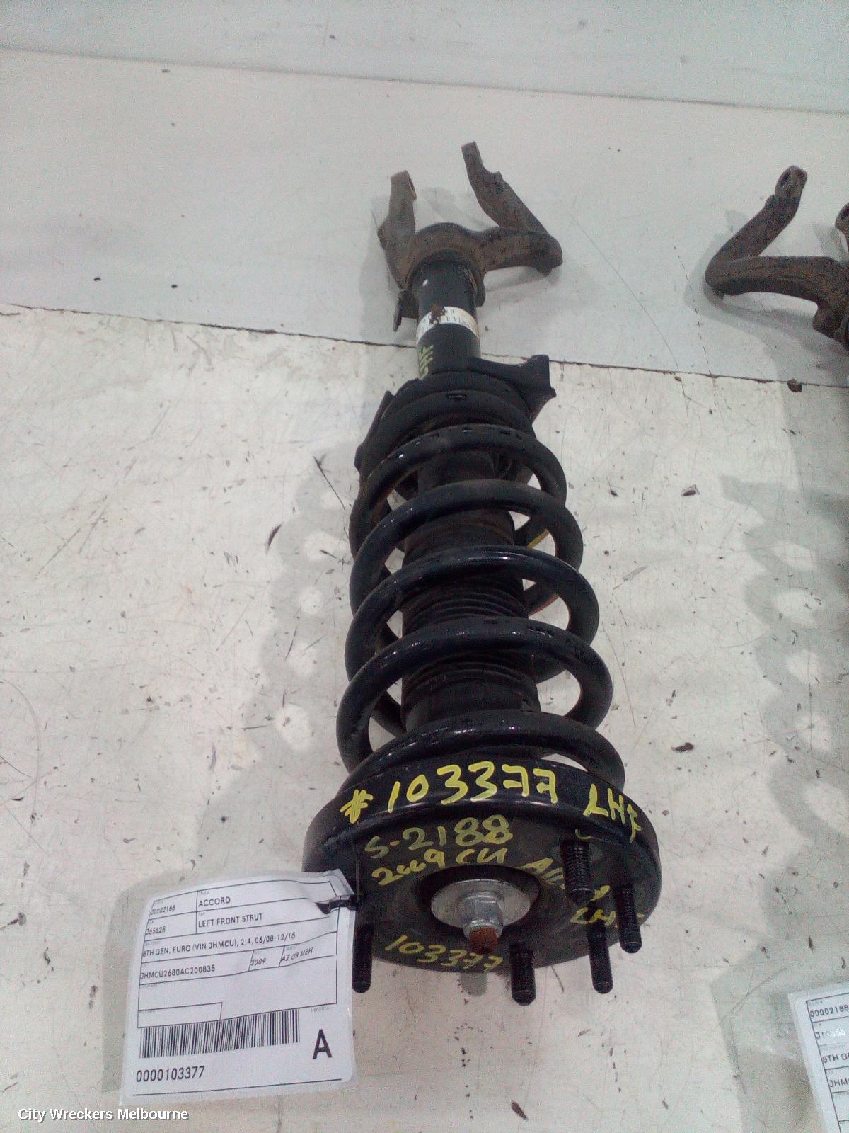 HONDA ACCORD LEFT FRONT STRUT, 8TH GEN, EURO (VIN JHMCU), 2.4, 06/2008 - 12/2015 - Image 2
