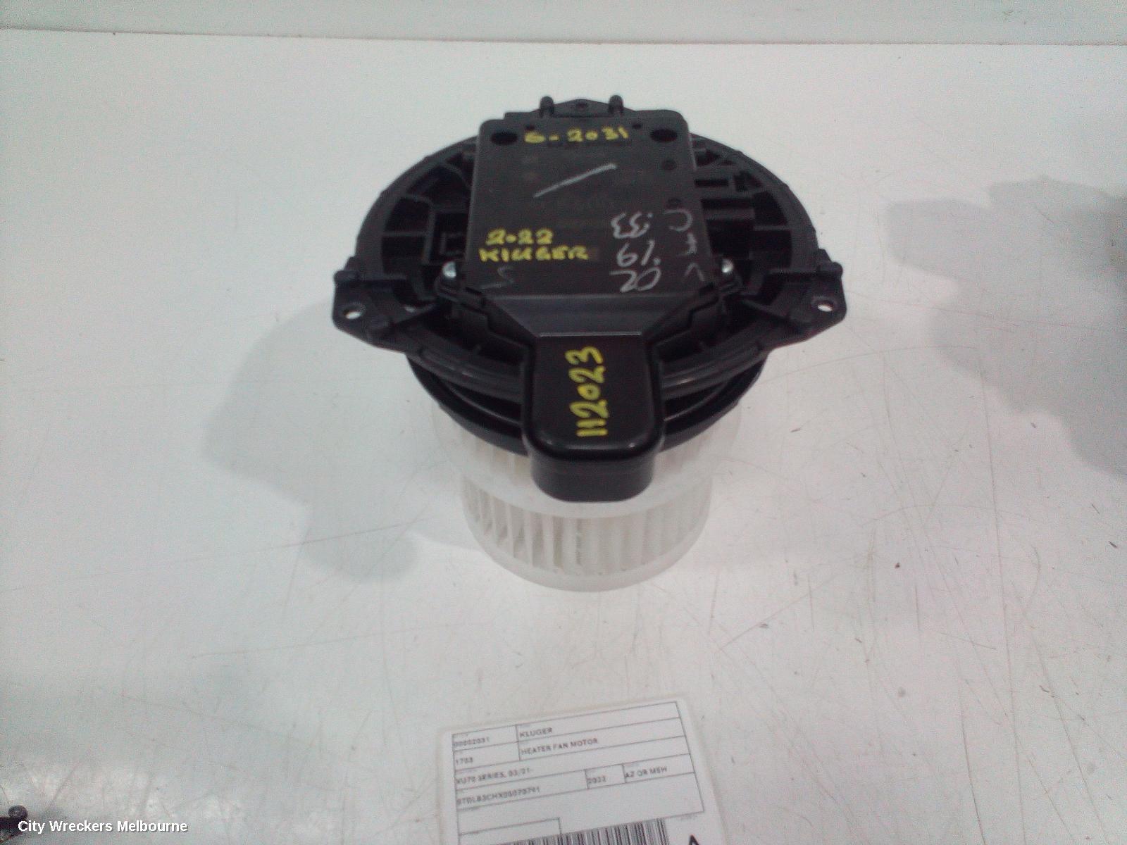 TOYOTA KLUGER HEATER FAN MOTOR, XU70 SERIES, FRONT, 03/2021 ONWARDS - Image 1